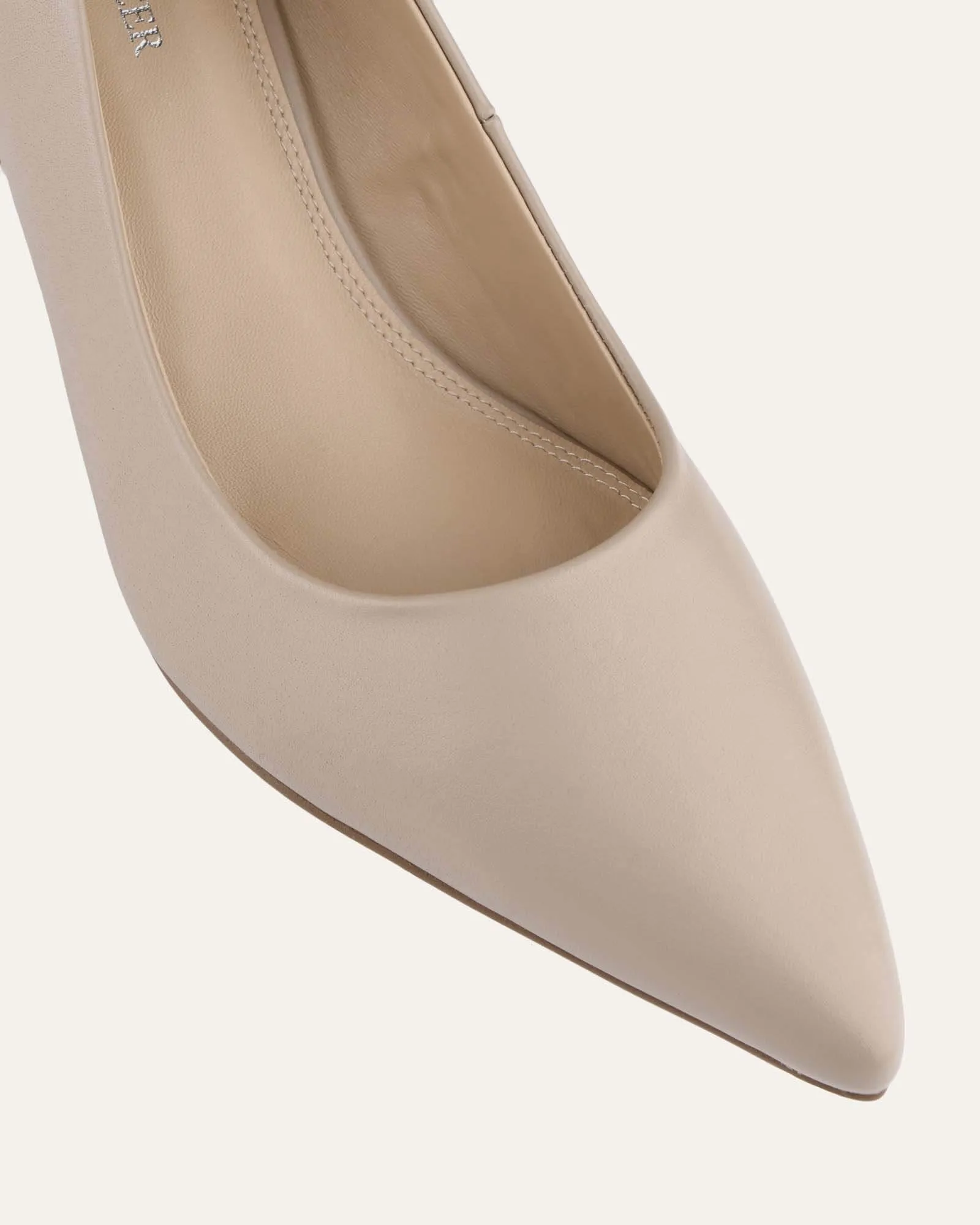 CARRINGTON LOW HEELS TAUPE LEATHER Jo Mercer