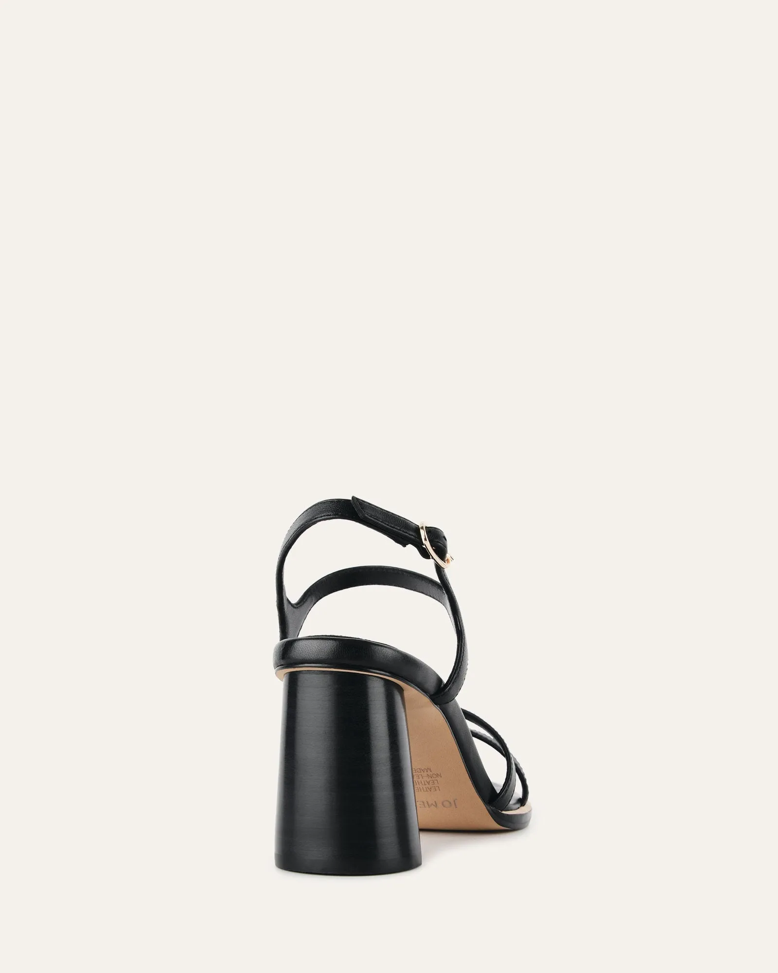 CASEY HIGH HEEL SANDAL BLACK LEATHER Jo Mercer