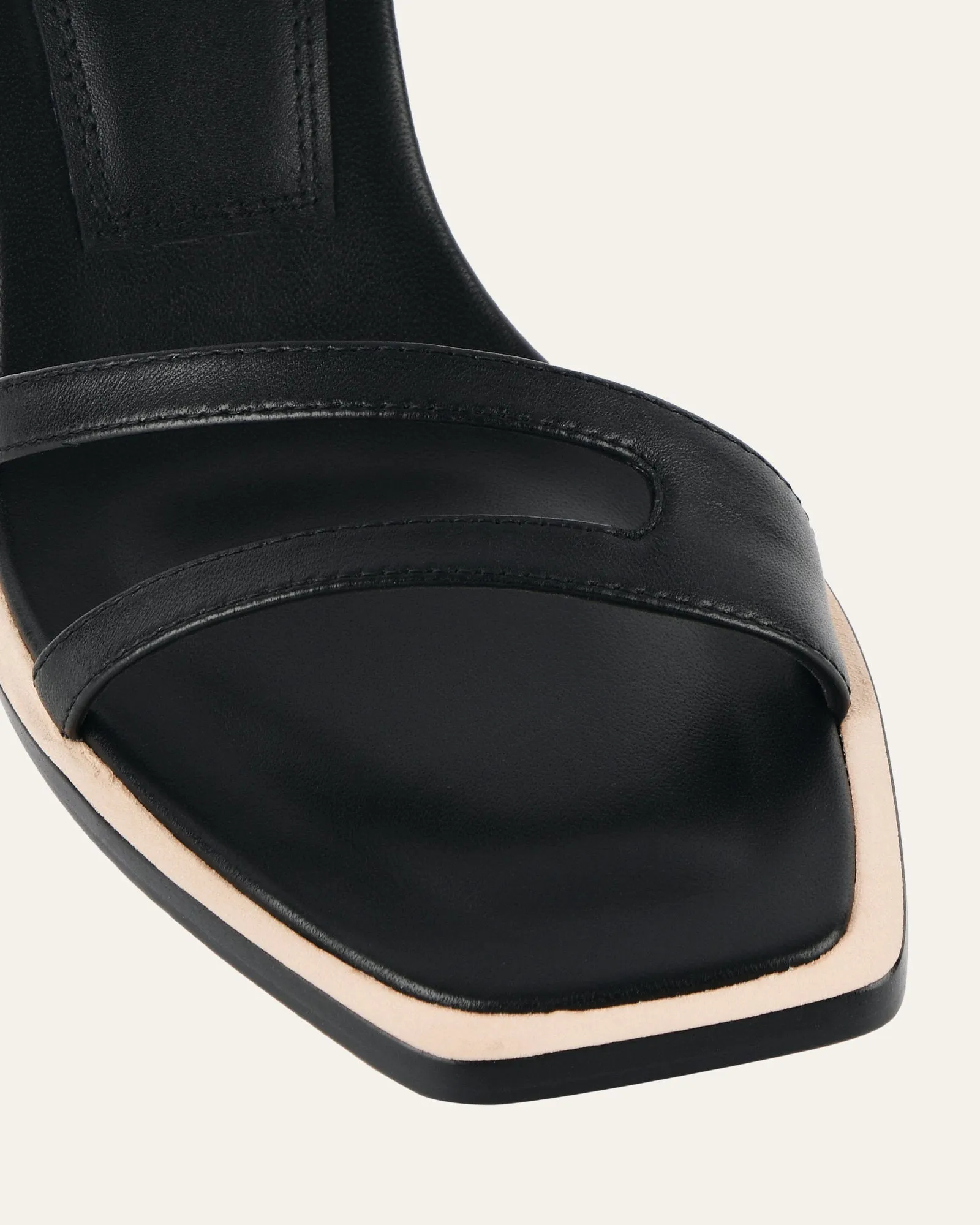 CASEY HIGH HEEL SANDAL BLACK LEATHER Jo Mercer