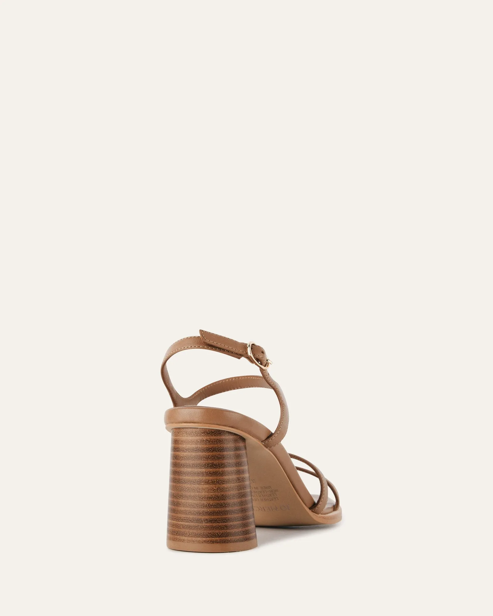CASEY HIGH HEEL SANDAL TAN LEATHER Jo Mercer