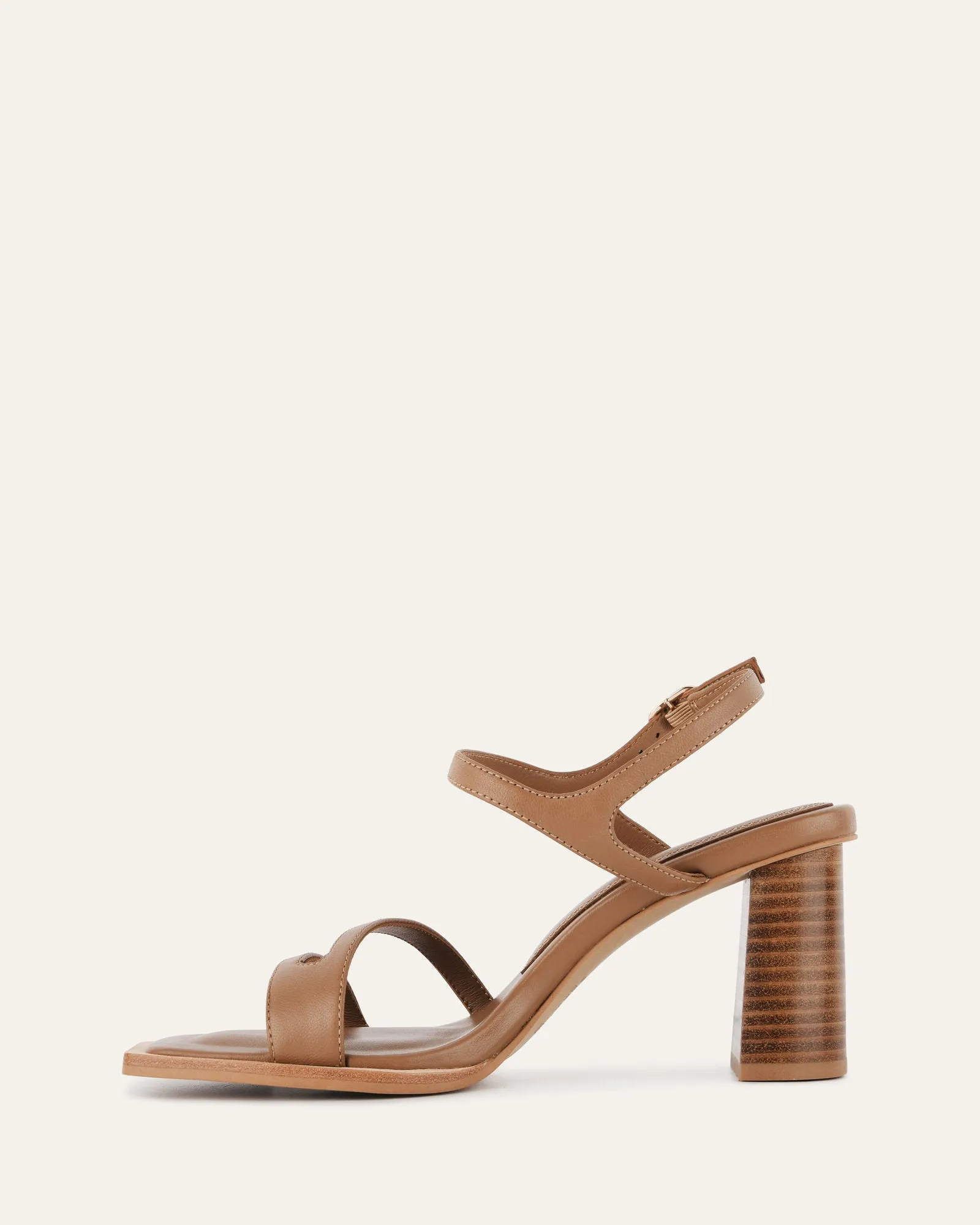 CASEY HIGH HEEL SANDAL TAN LEATHER Jo Mercer