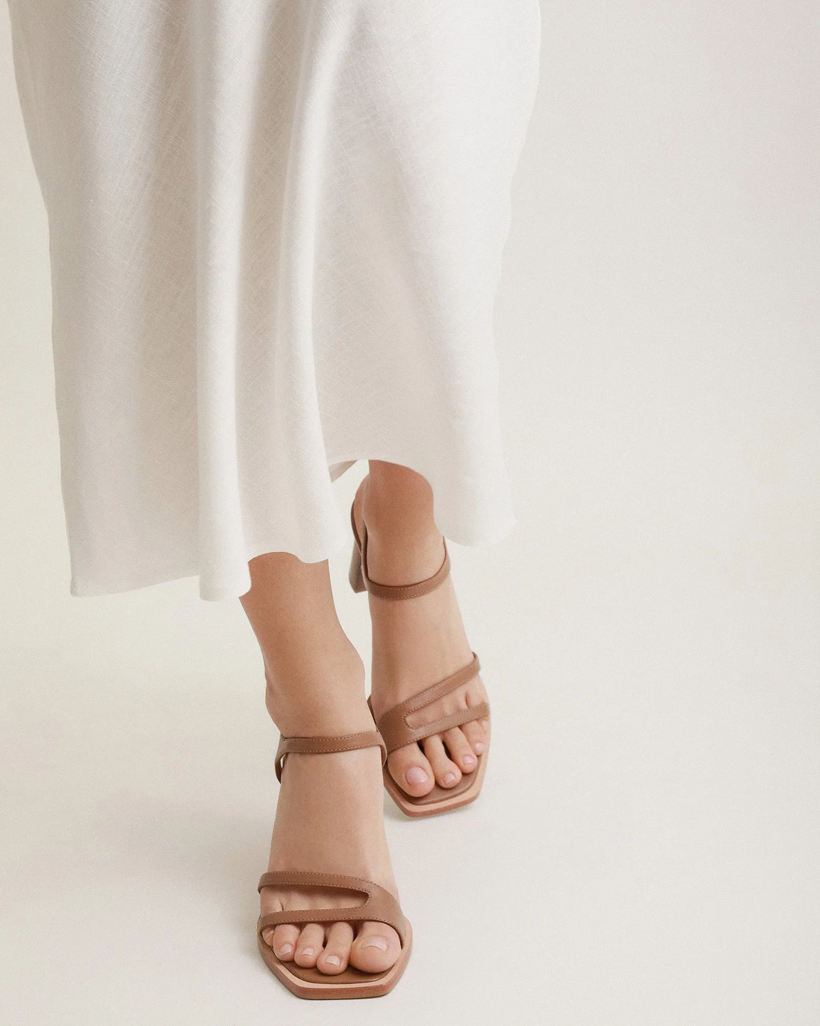 CASEY HIGH HEEL SANDAL TAN LEATHER Jo Mercer