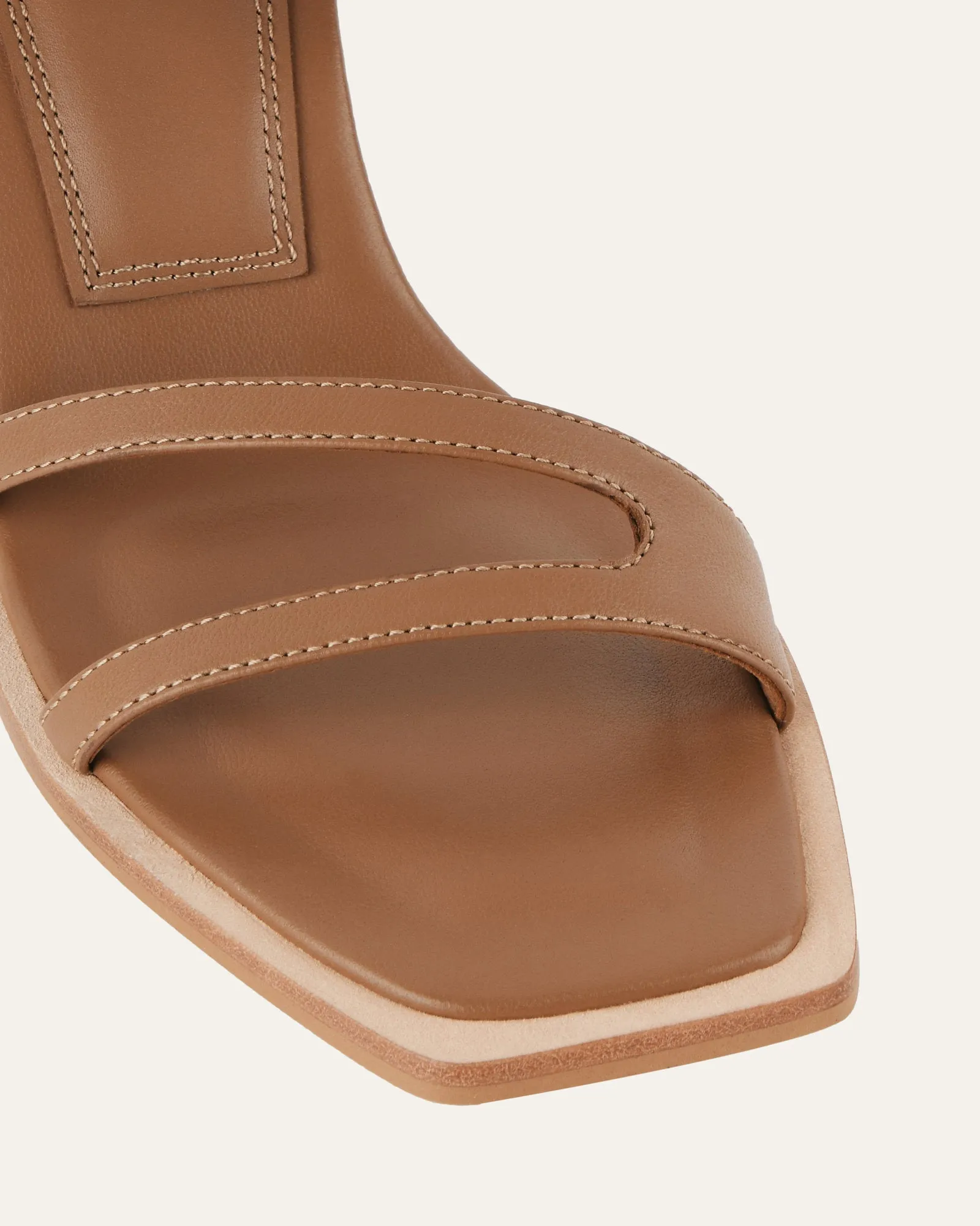 CASEY HIGH HEEL SANDAL TAN LEATHER Jo Mercer