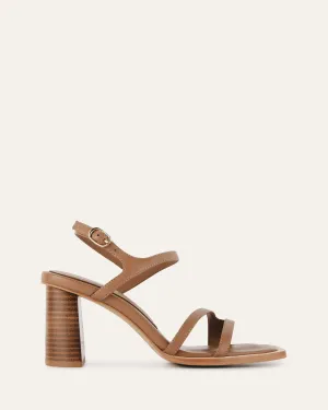 CASEY HIGH HEEL SANDAL TAN LEATHER Jo Mercer