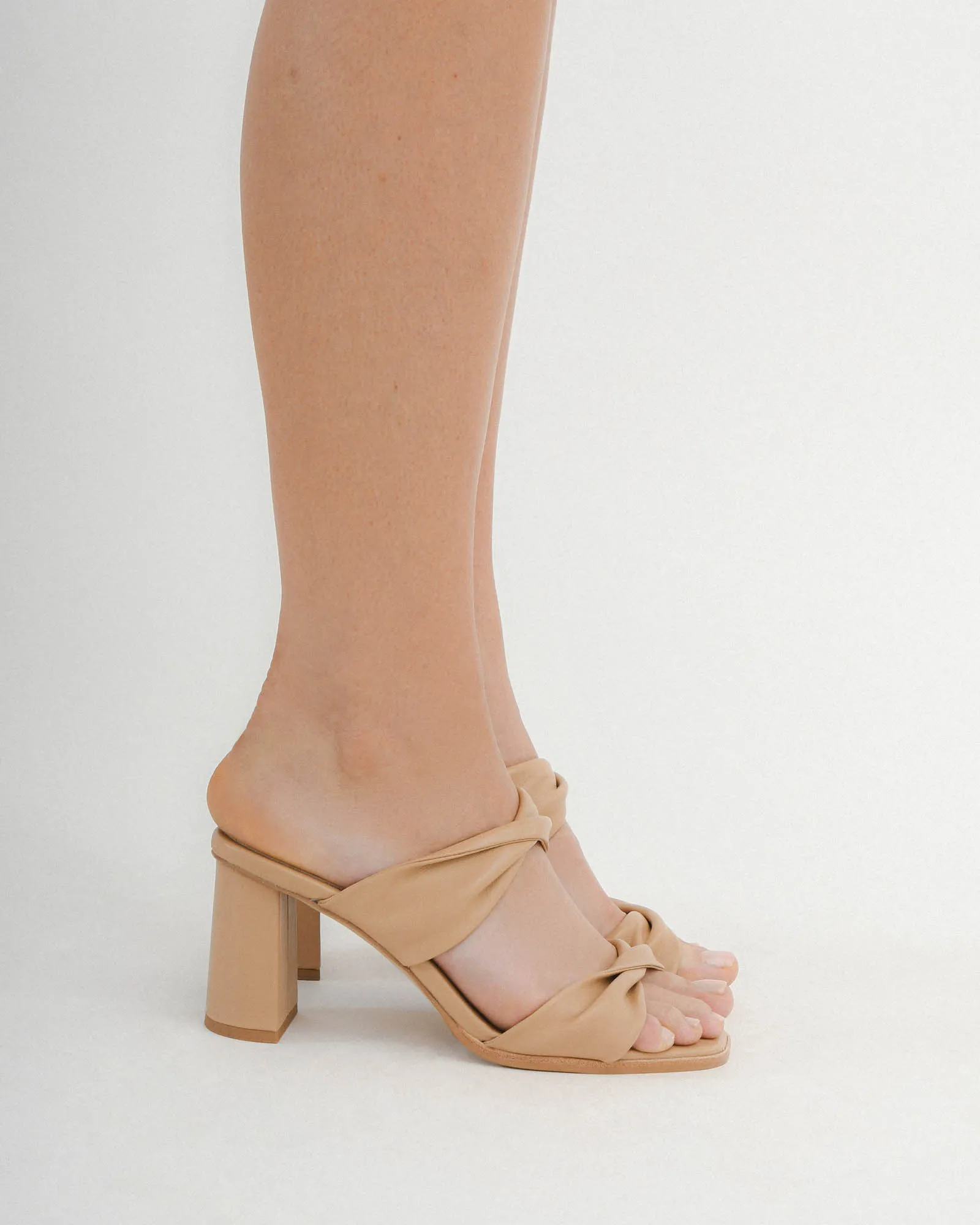 CAYLIE HIGH HEEL SANDALS BEIGE LEATHER Jo Mercer