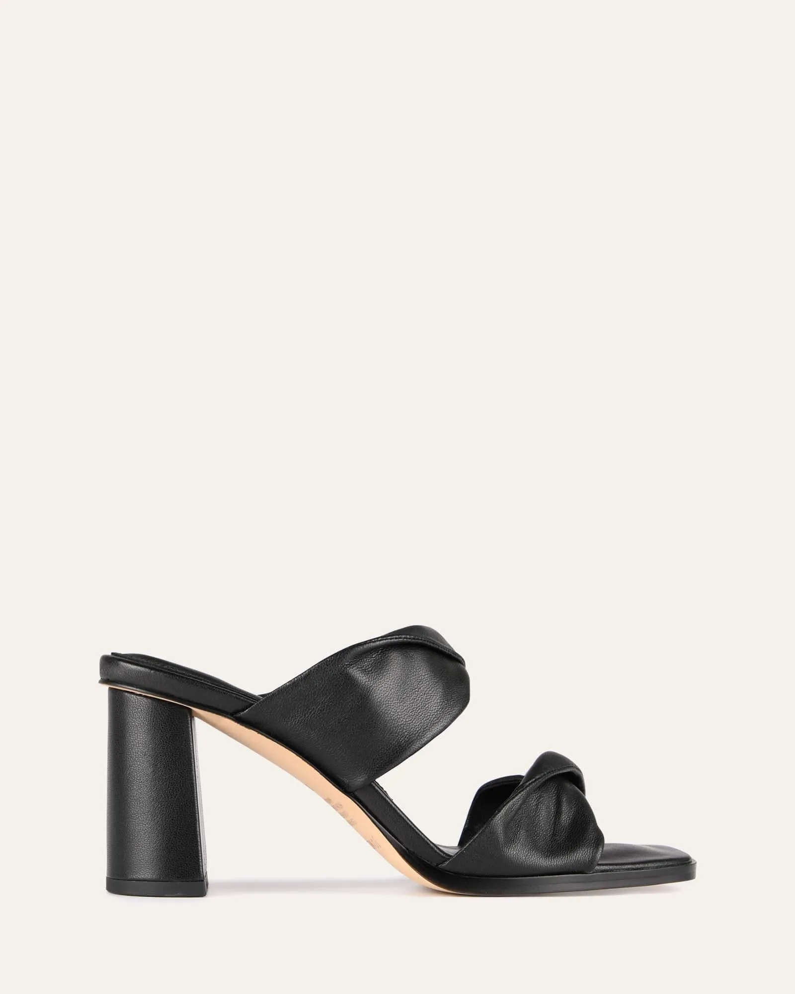 CAYLIE HIGH HEEL SANDALS BLACK LEATHER Jo Mercer