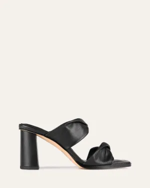 CAYLIE HIGH HEEL SANDALS BLACK LEATHER Jo Mercer