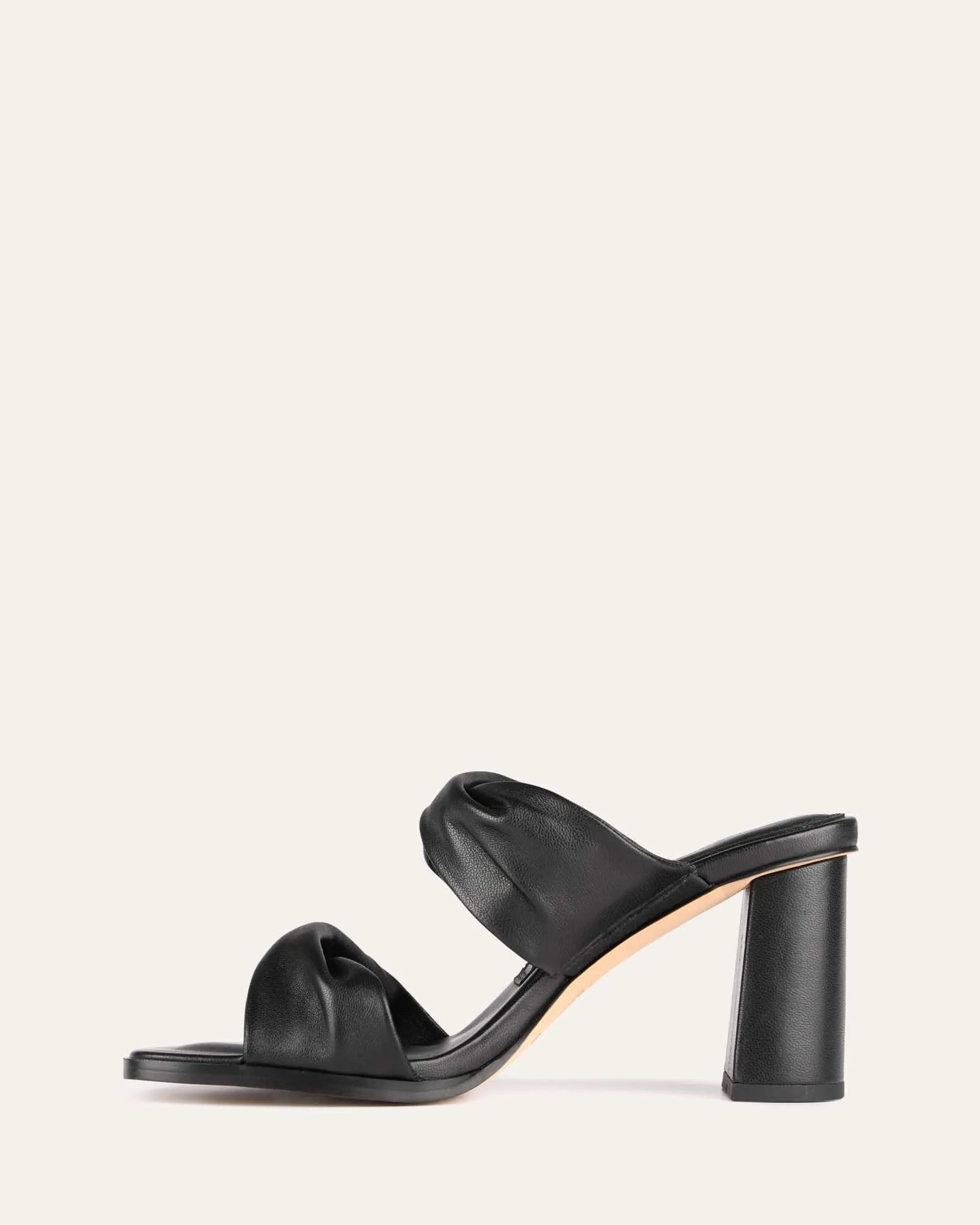 CAYLIE HIGH HEEL SANDALS BLACK LEATHER Jo Mercer