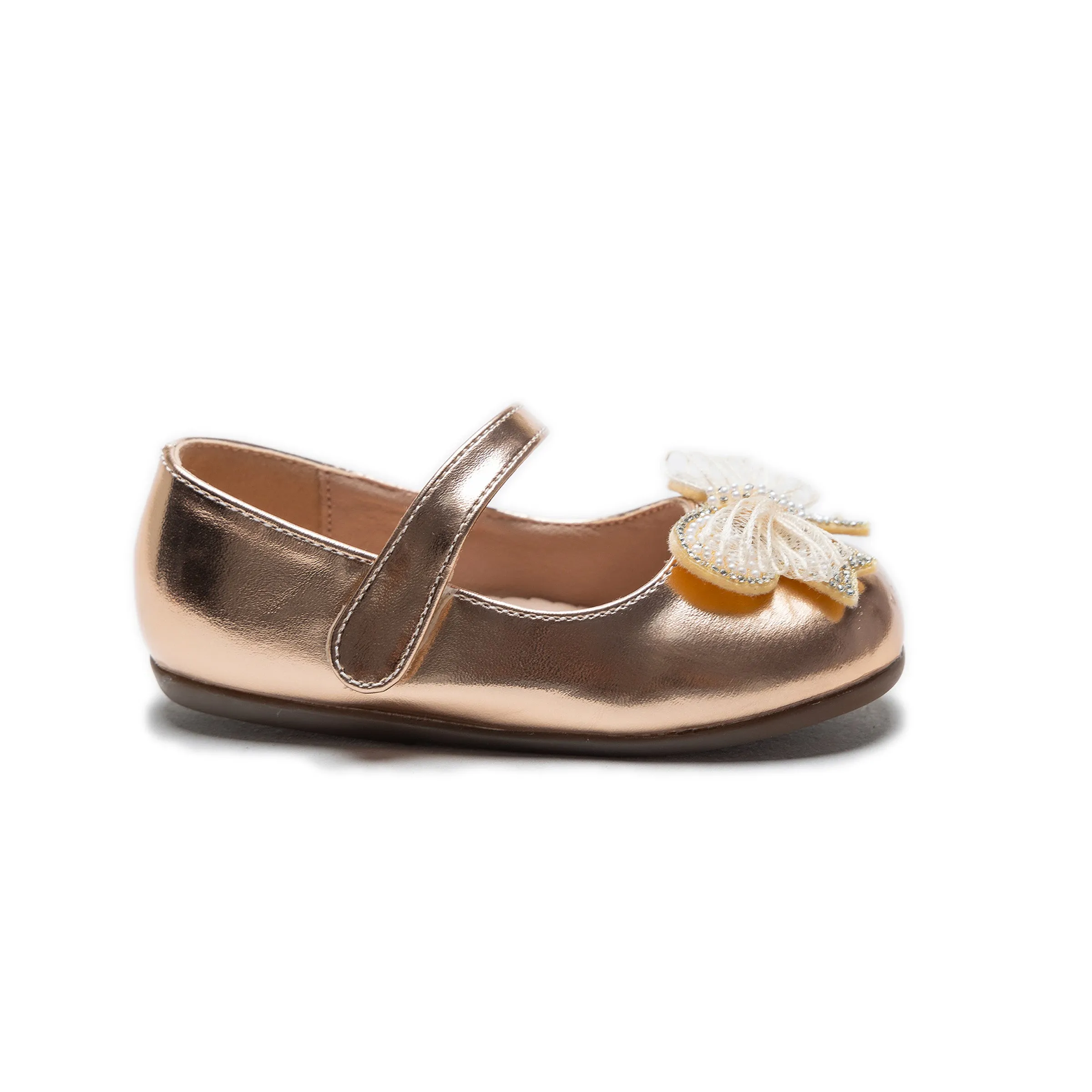 Champagne Charlotte Ribbon Flats