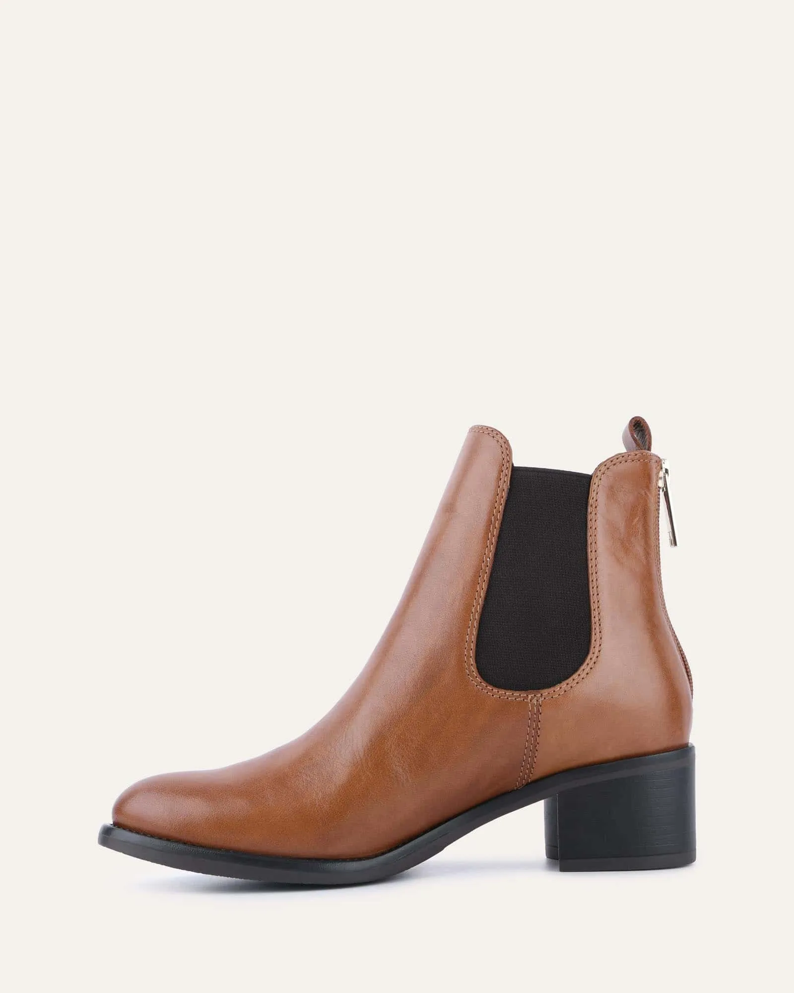 CLAIRE MID ANKLE BOOTS BRANDY LEATHER Jo Mercer