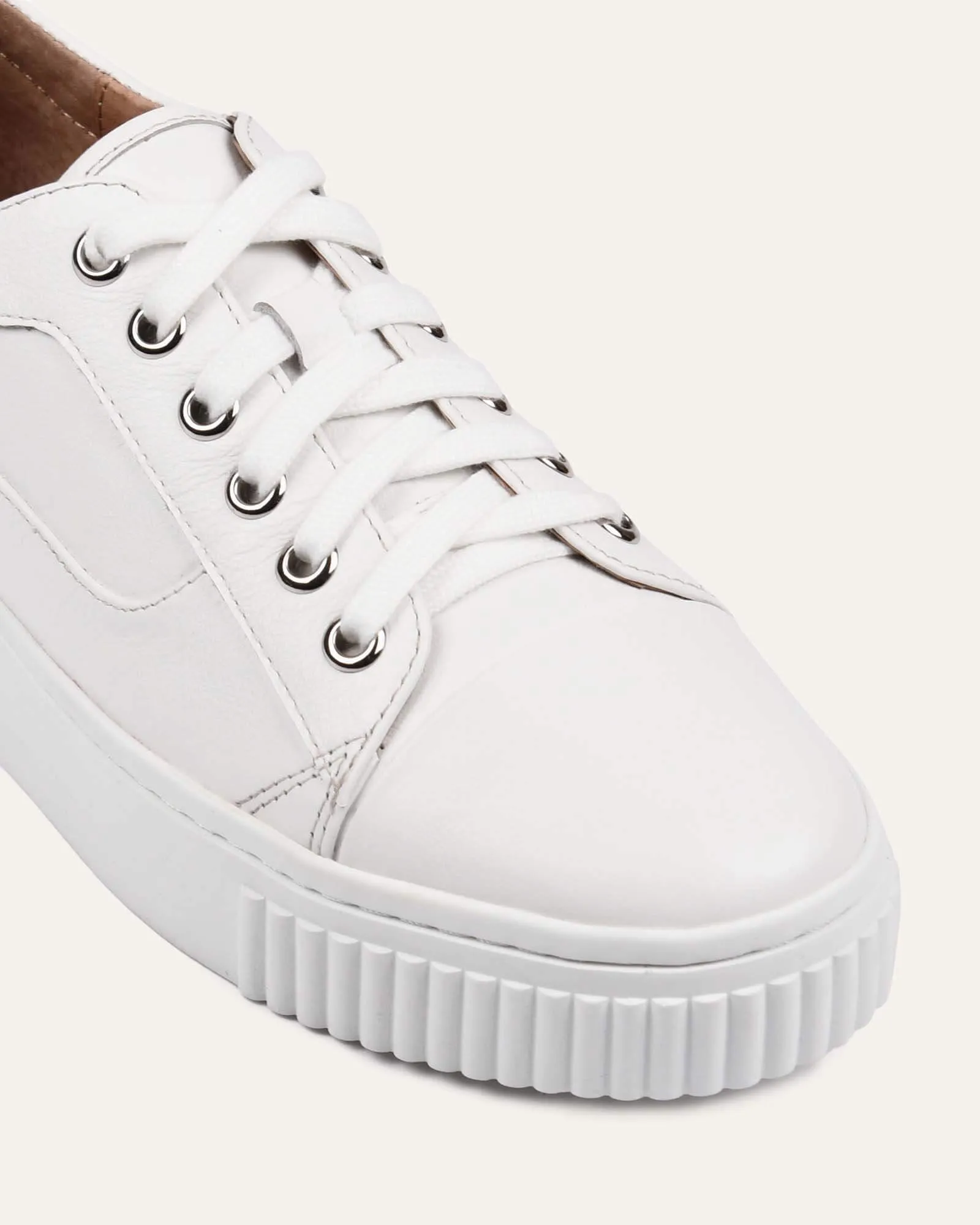 CLAREMONT SNEAKERS WHITE LEATHER Jo Mercer