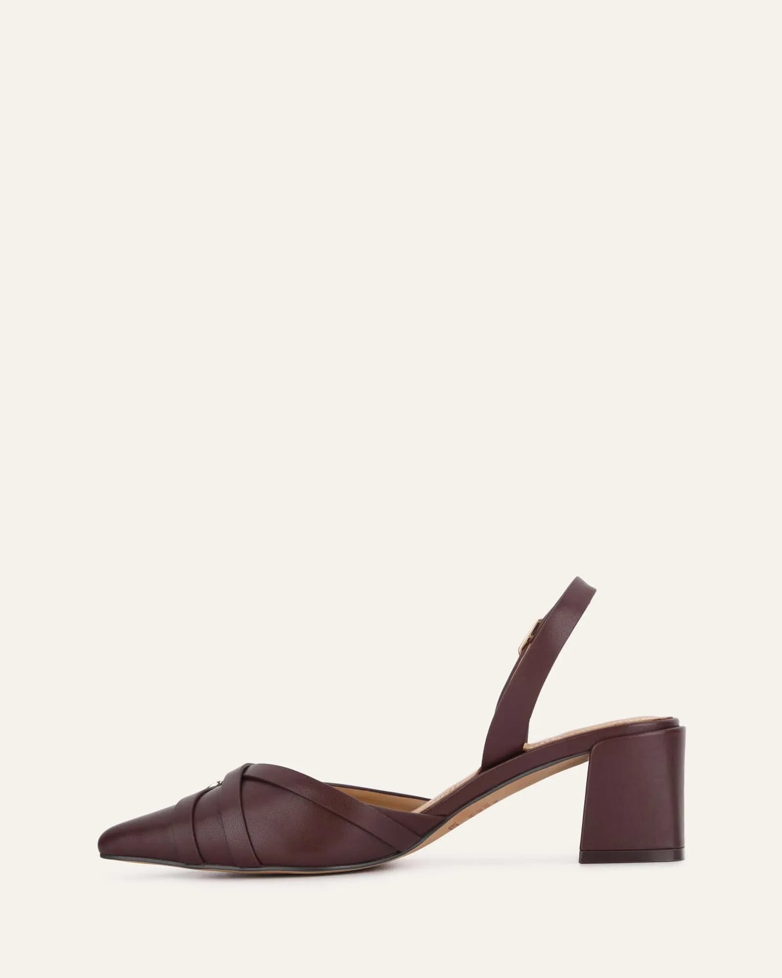 COBY LOW HEELS COCOA BROWN LEATHER Jo Mercer