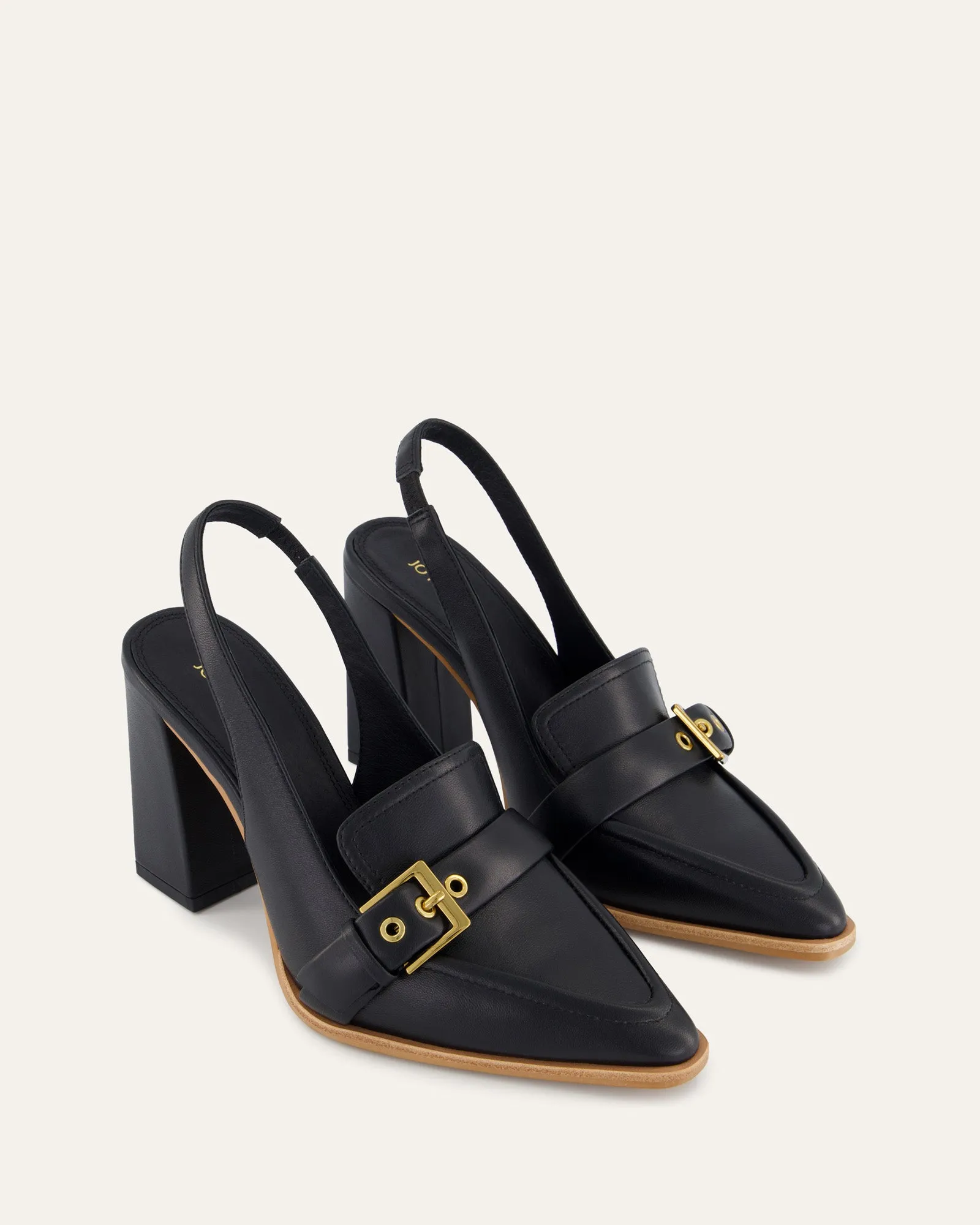 CODIE HIGH HEELS BLACK LEATHER Jo Mercer
