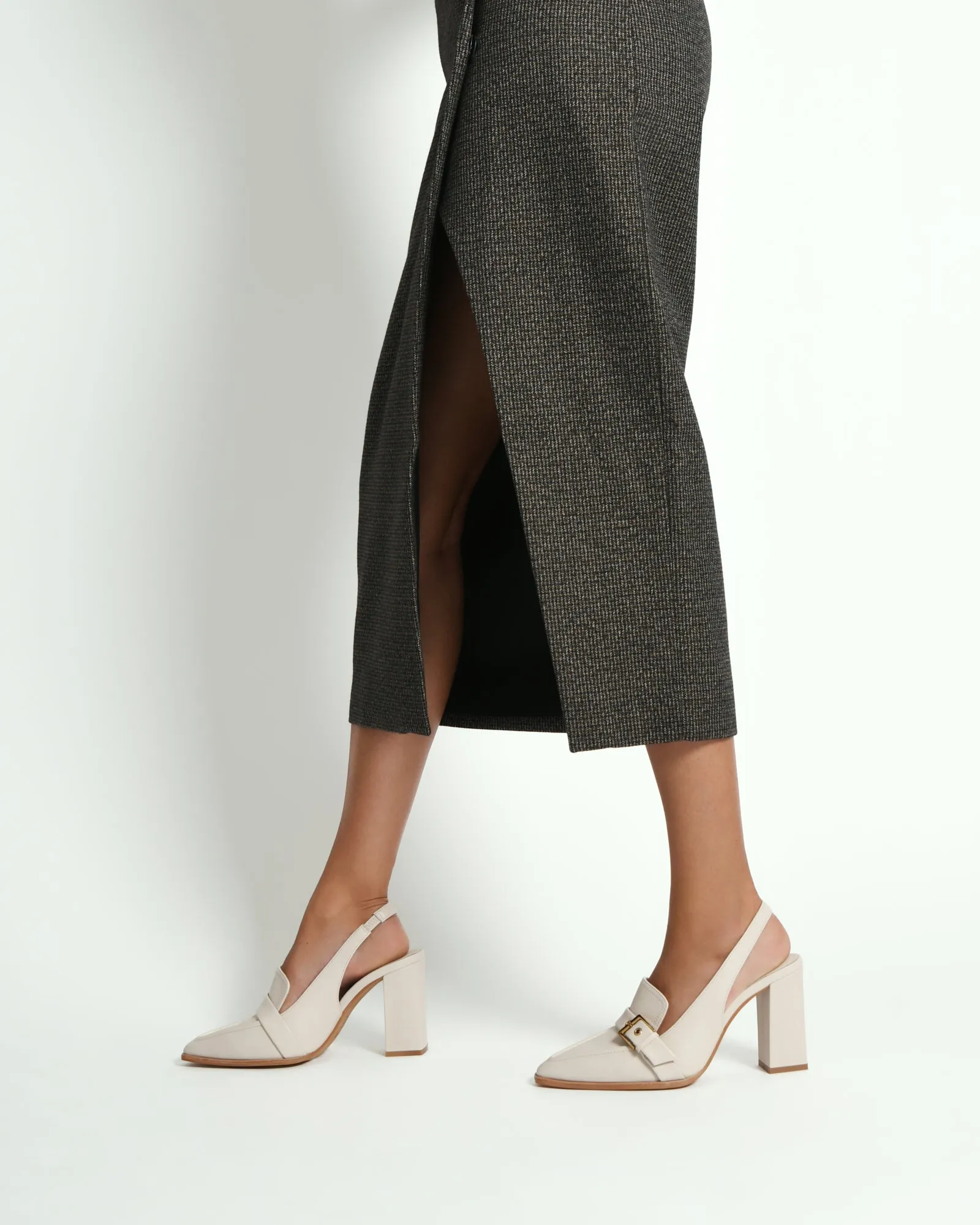 CODIE HIGH HEELS OFF WHITE LEATHER Jo Mercer