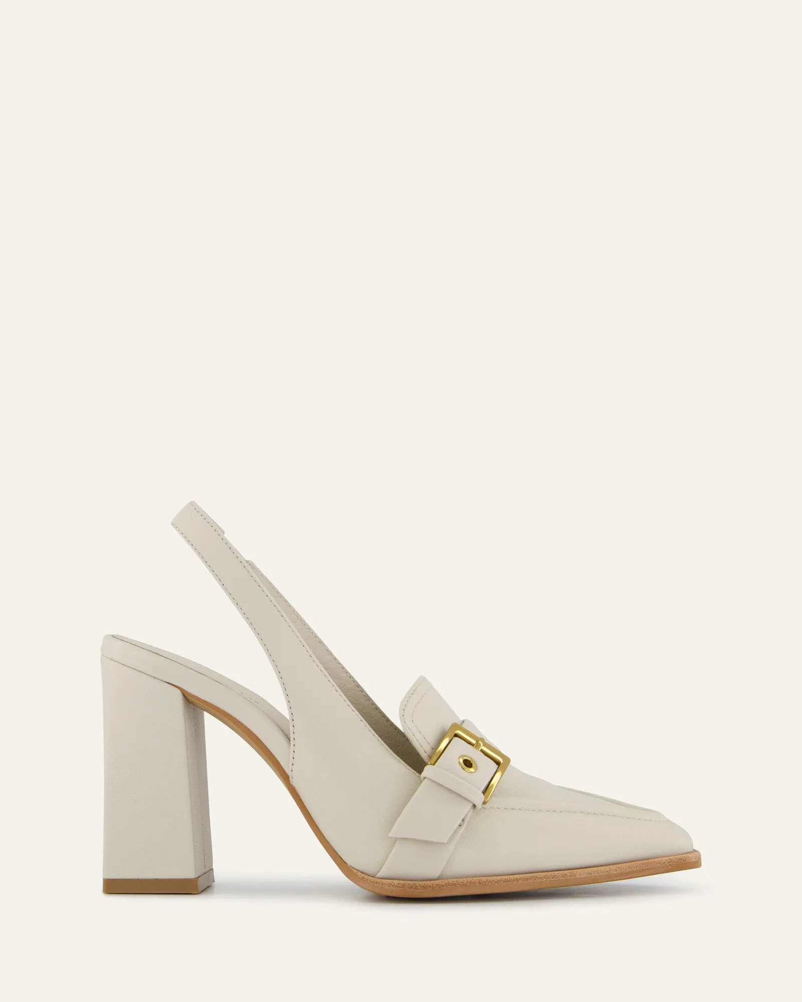 CODIE HIGH HEELS OFF WHITE LEATHER Jo Mercer