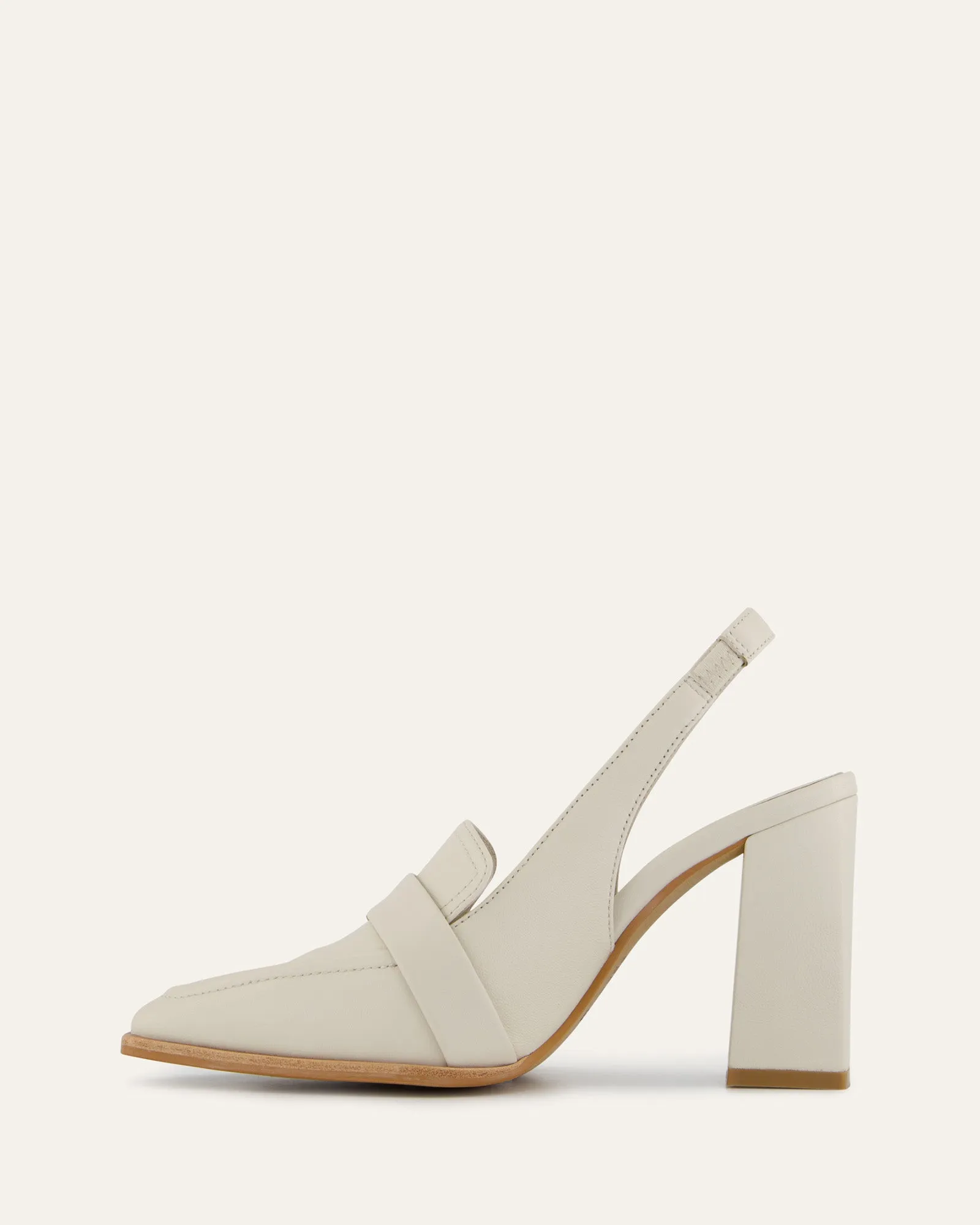 CODIE HIGH HEELS OFF WHITE LEATHER Jo Mercer