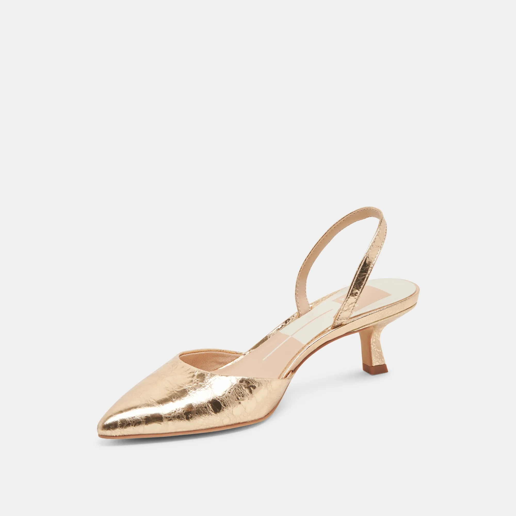 CORSA HEELS GOLD DISTRESSED LEATHER Dolce Vita