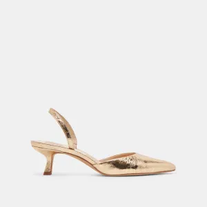 CORSA HEELS GOLD DISTRESSED LEATHER Dolce Vita