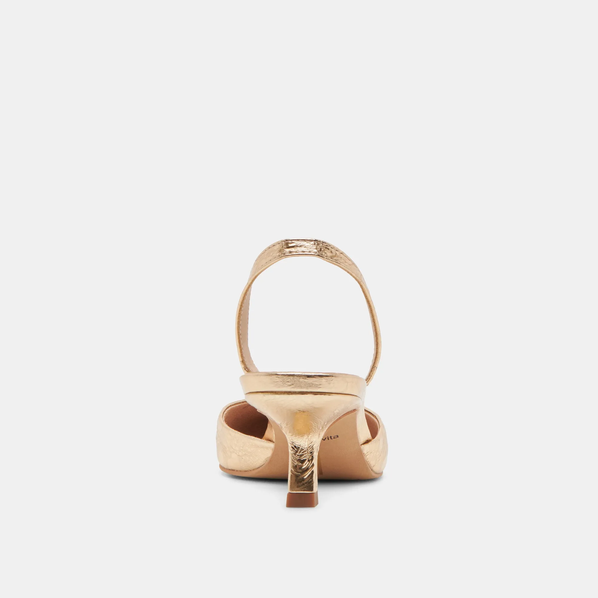 CORSA HEELS GOLD DISTRESSED LEATHER Dolce Vita