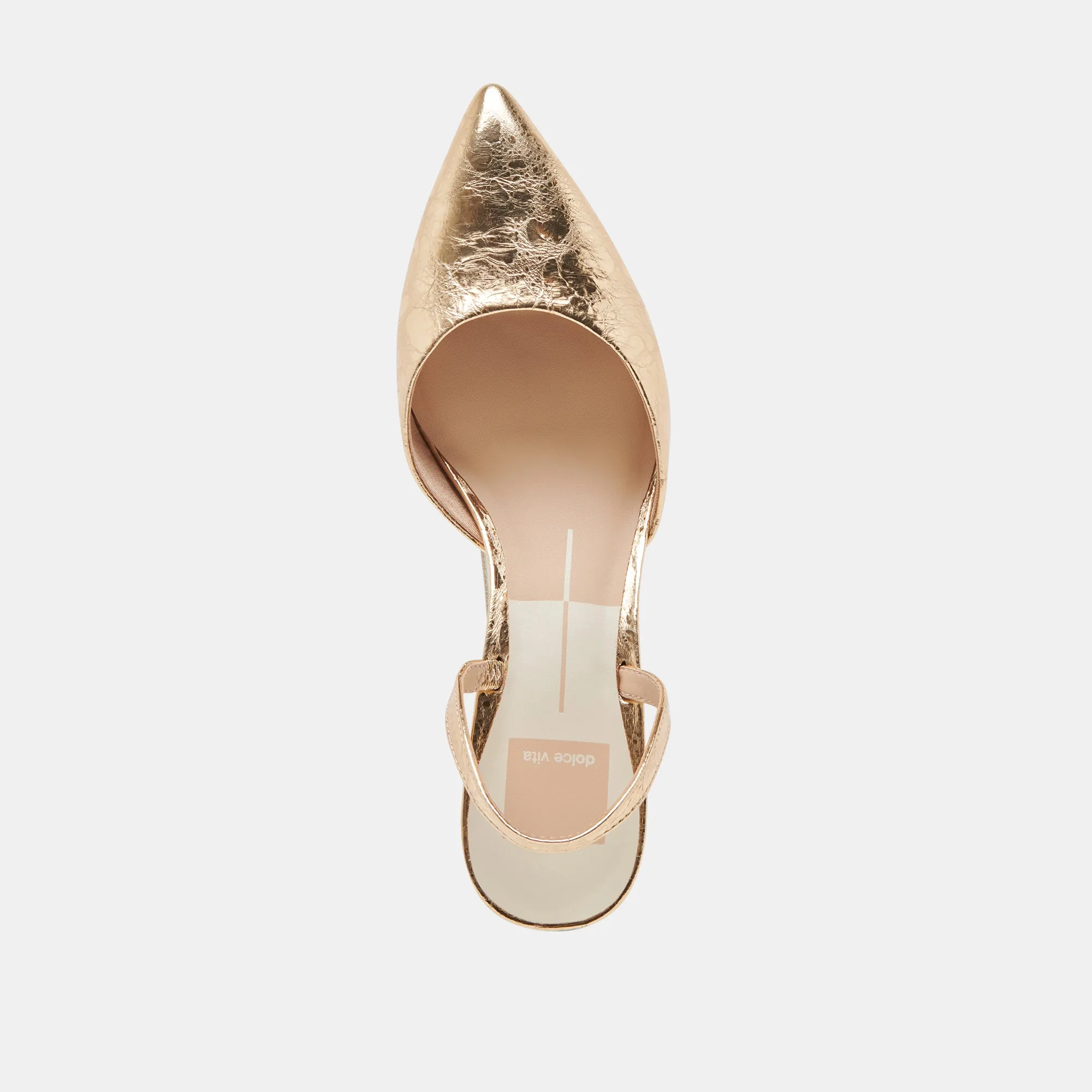 CORSA HEELS GOLD DISTRESSED LEATHER Dolce Vita
