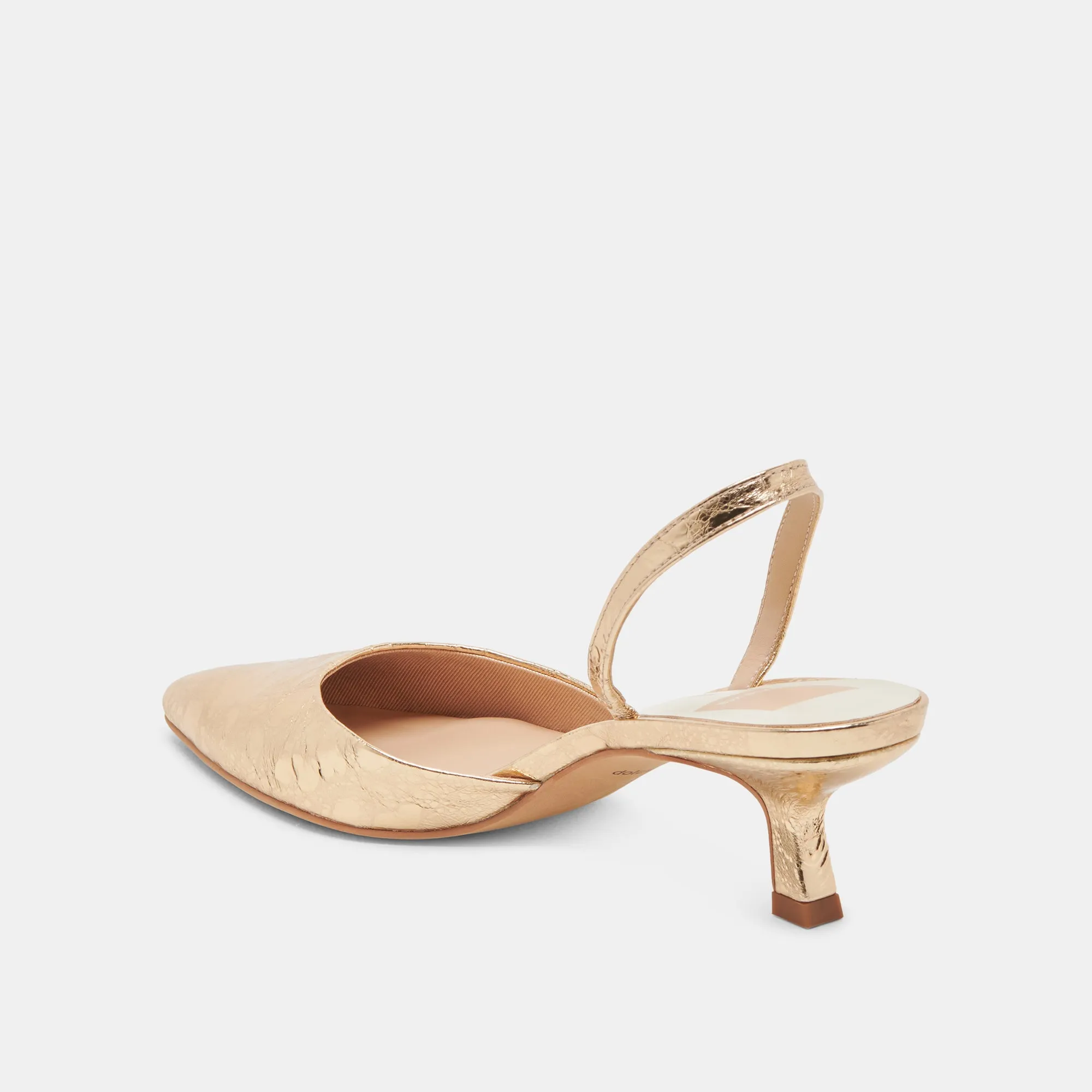 CORSA HEELS GOLD DISTRESSED LEATHER Dolce Vita