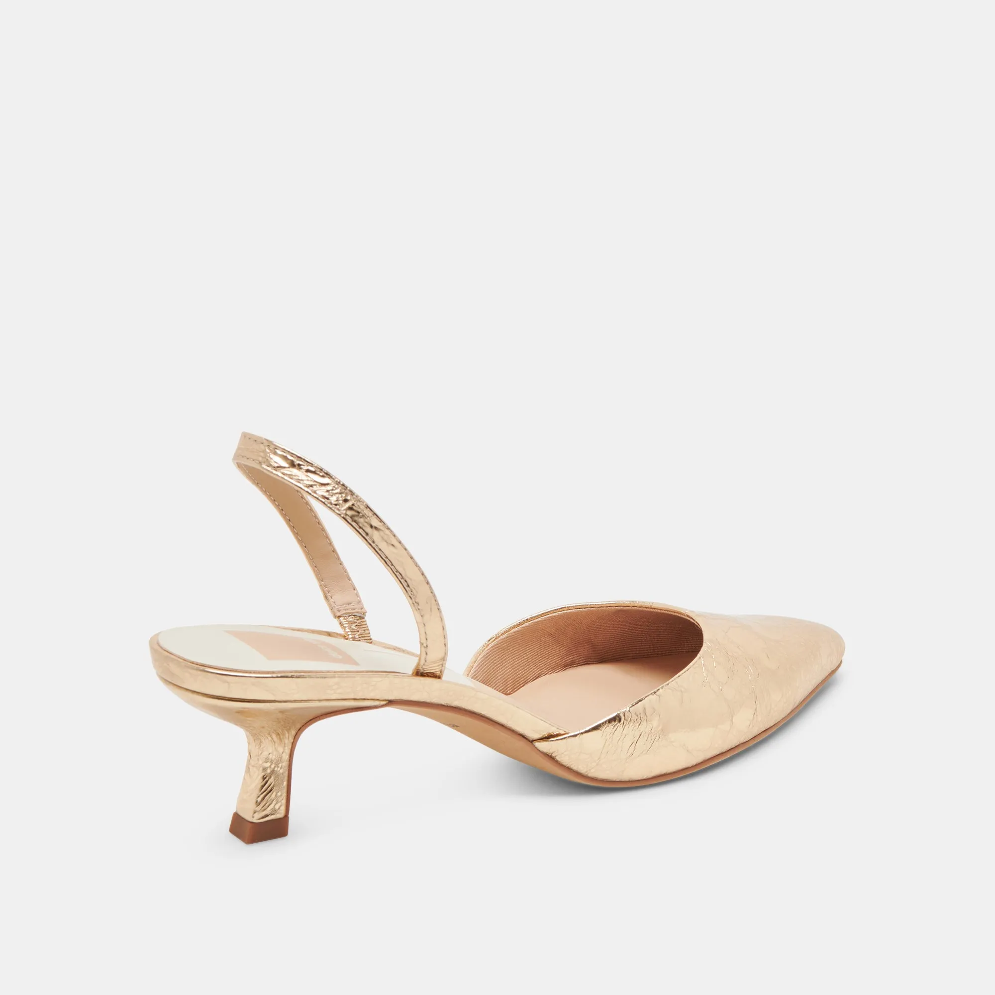 CORSA HEELS GOLD DISTRESSED LEATHER Dolce Vita