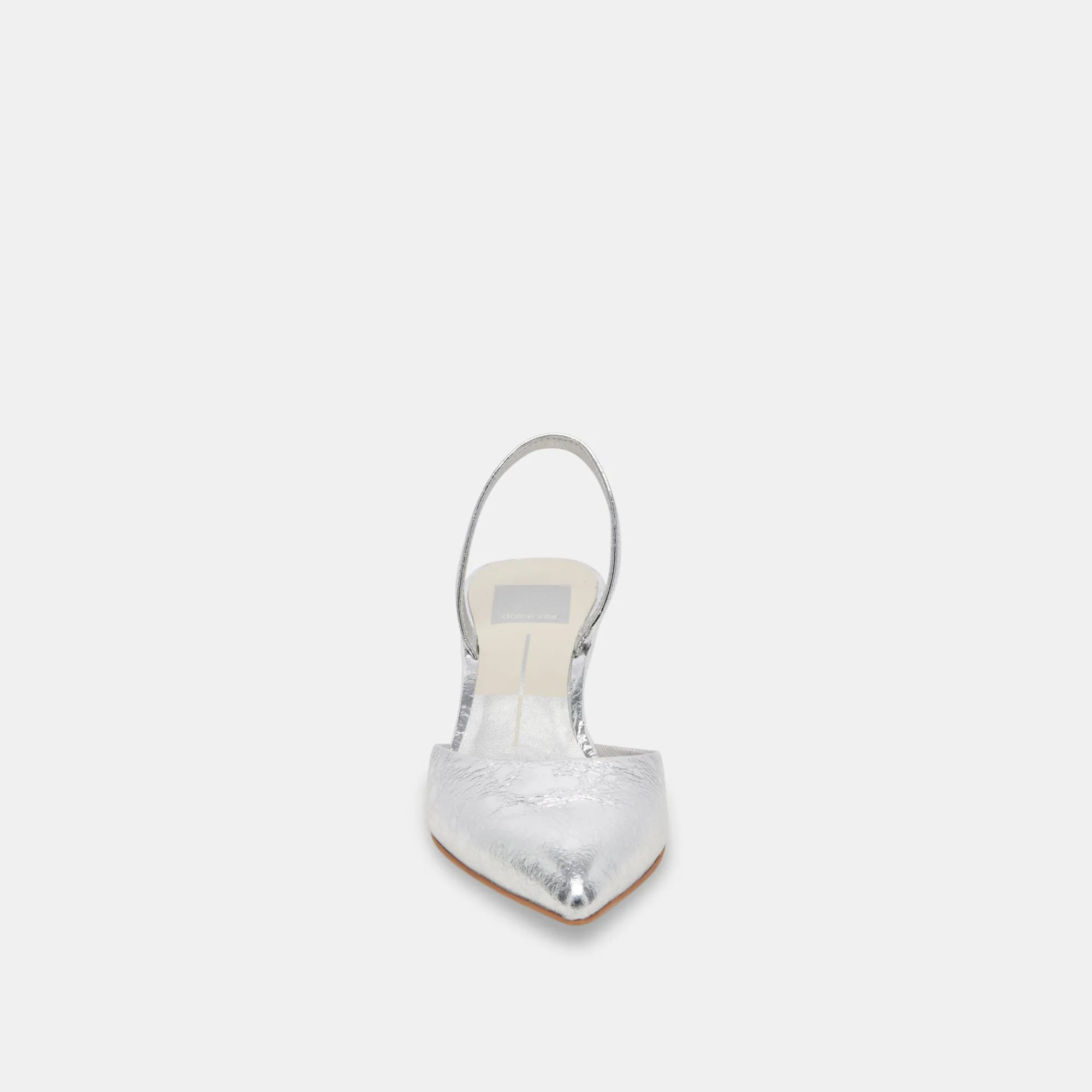 CORSA WIDE HEELS SILVER CRACKLED LEATHER Dolce Vita