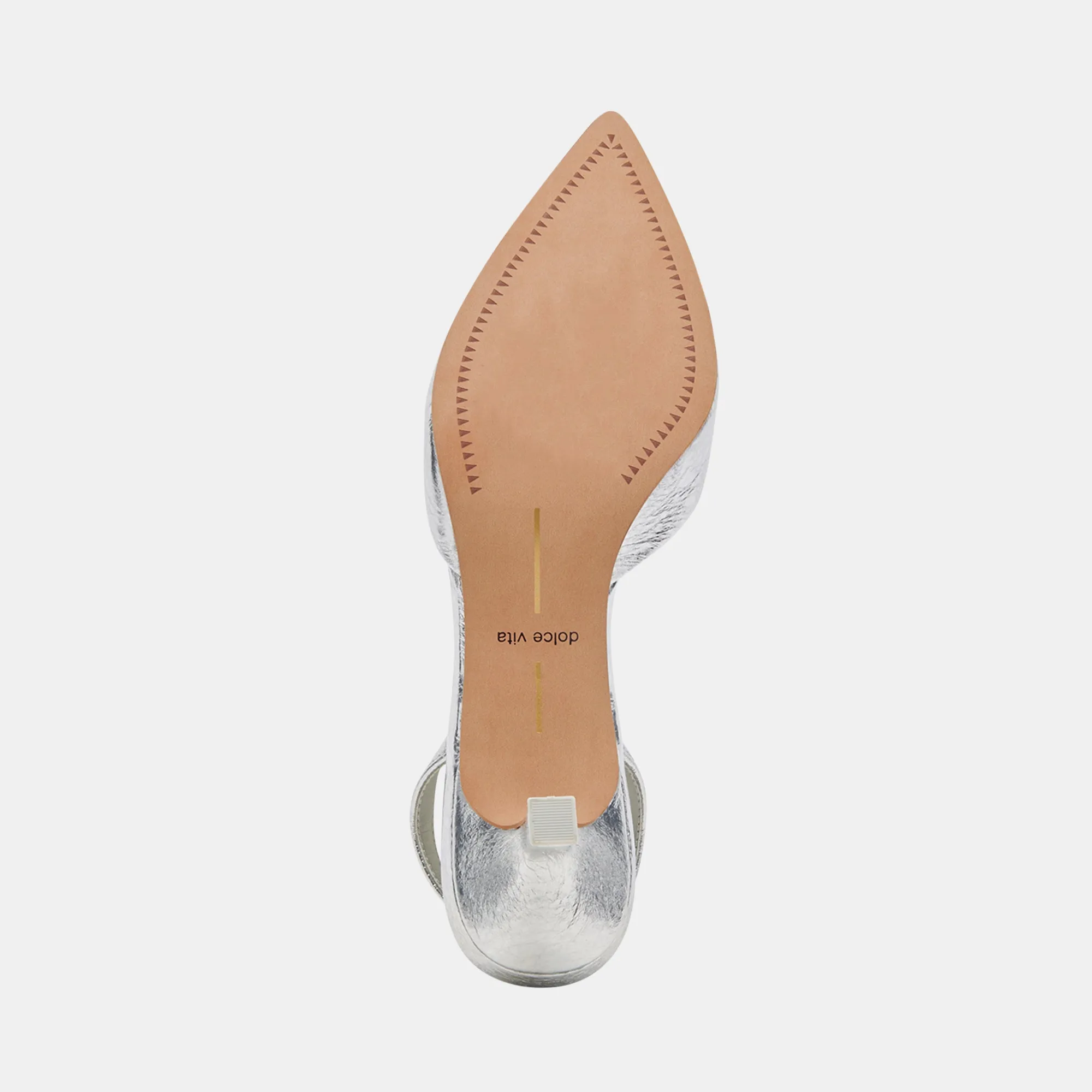 CORSA WIDE HEELS SILVER CRACKLED LEATHER Dolce Vita
