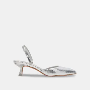 CORSA WIDE HEELS SILVER CRACKLED LEATHER Dolce Vita
