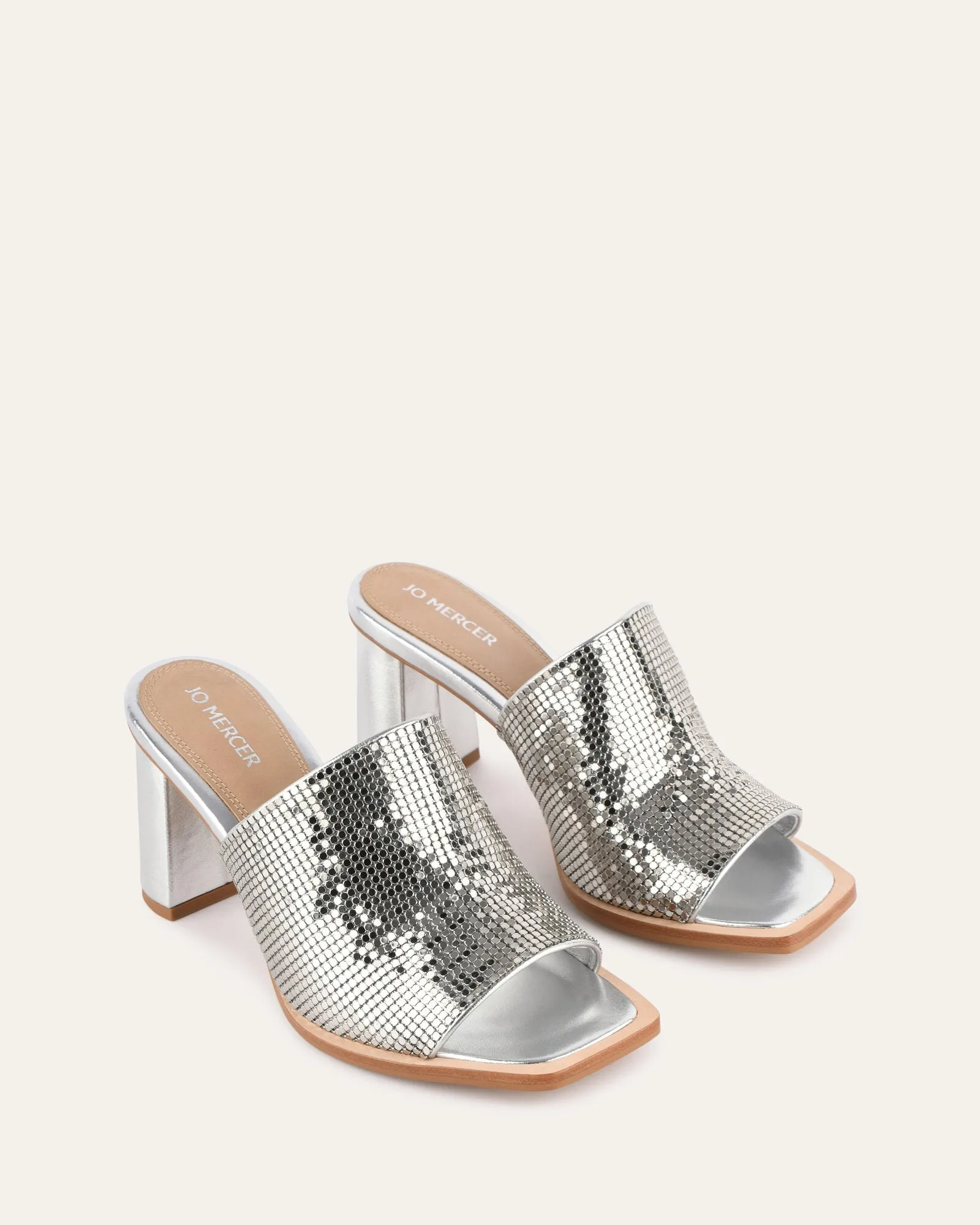 CUPID HIGH HEEL SANDALS SILVER Jo Mercer