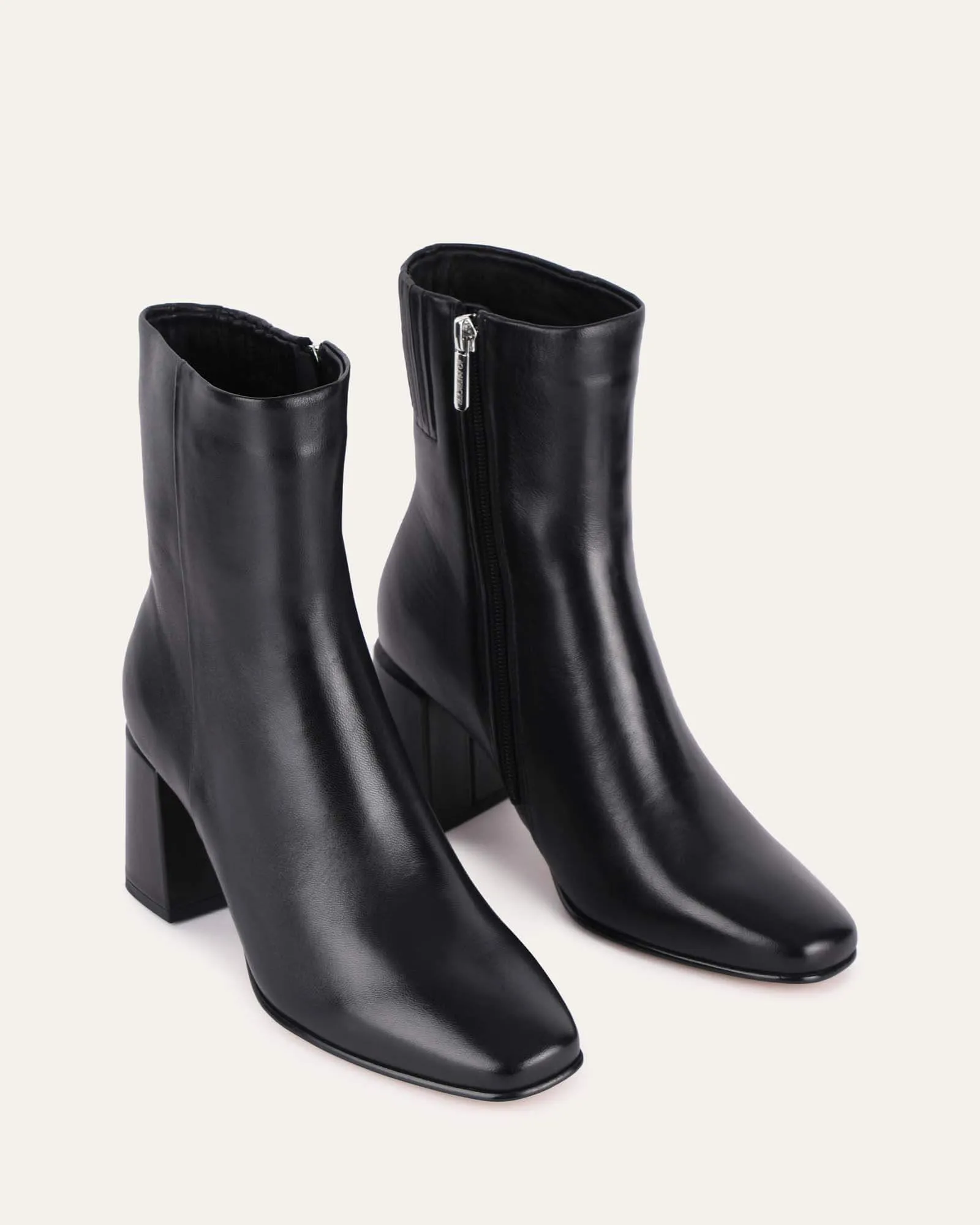 DAKOTA MID ANKLE BOOTS BLACK LEATHER Jo Mercer