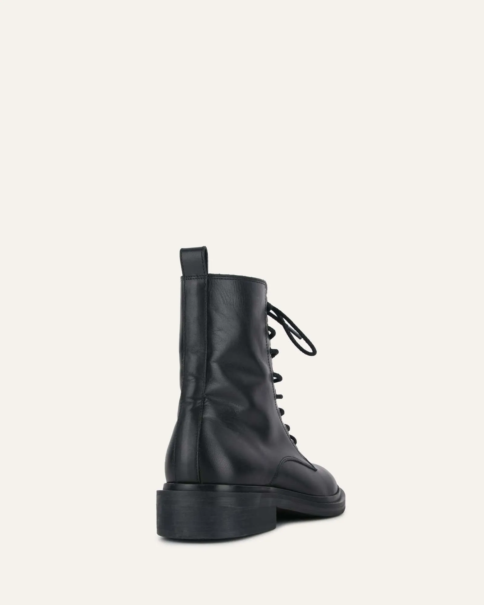 DARWIN FLAT ANKLE BOOTS BLACK LEATHER Jo Mercer