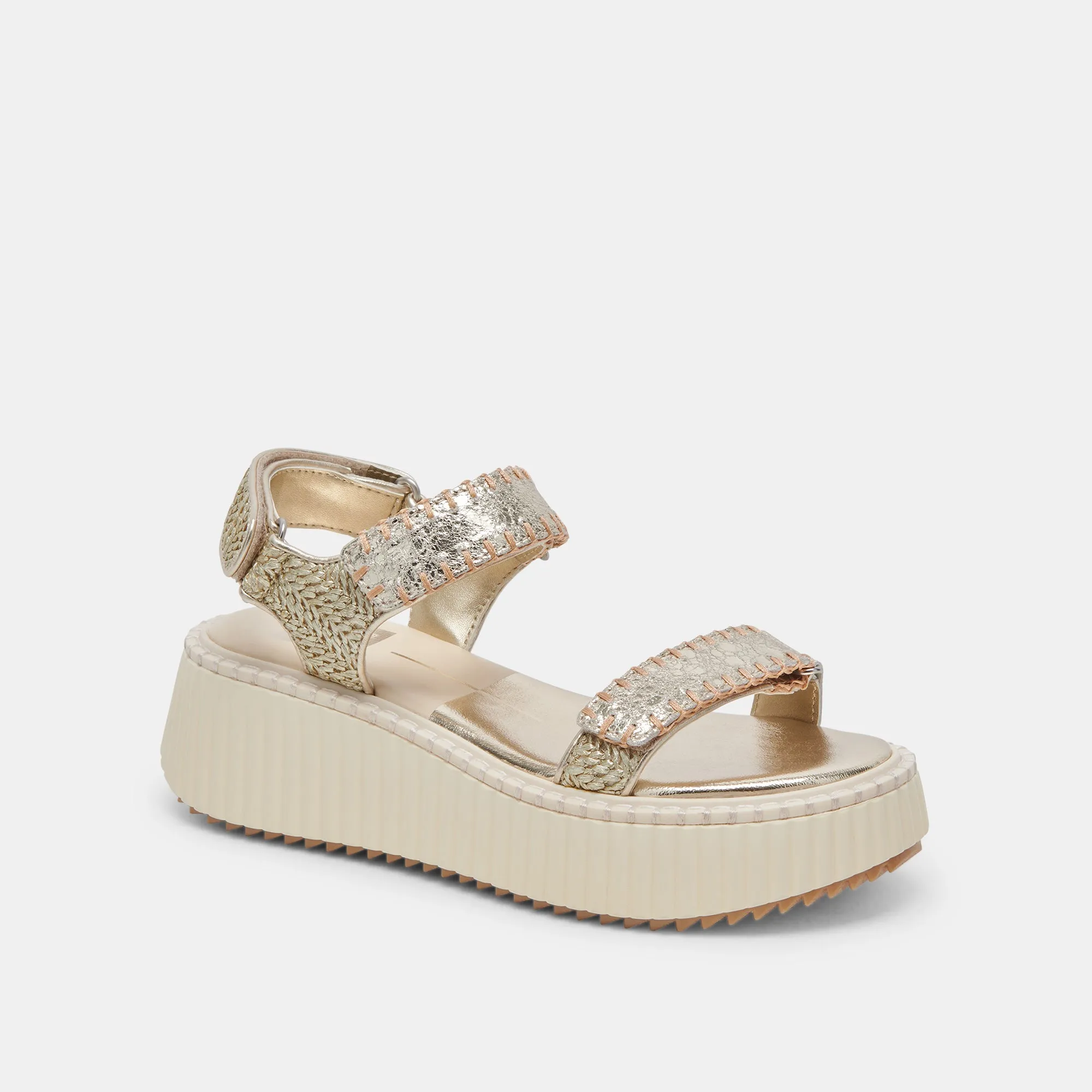 DEBRA SANDALS PLATINUM DISTRESSED LEATHER Dolce Vita