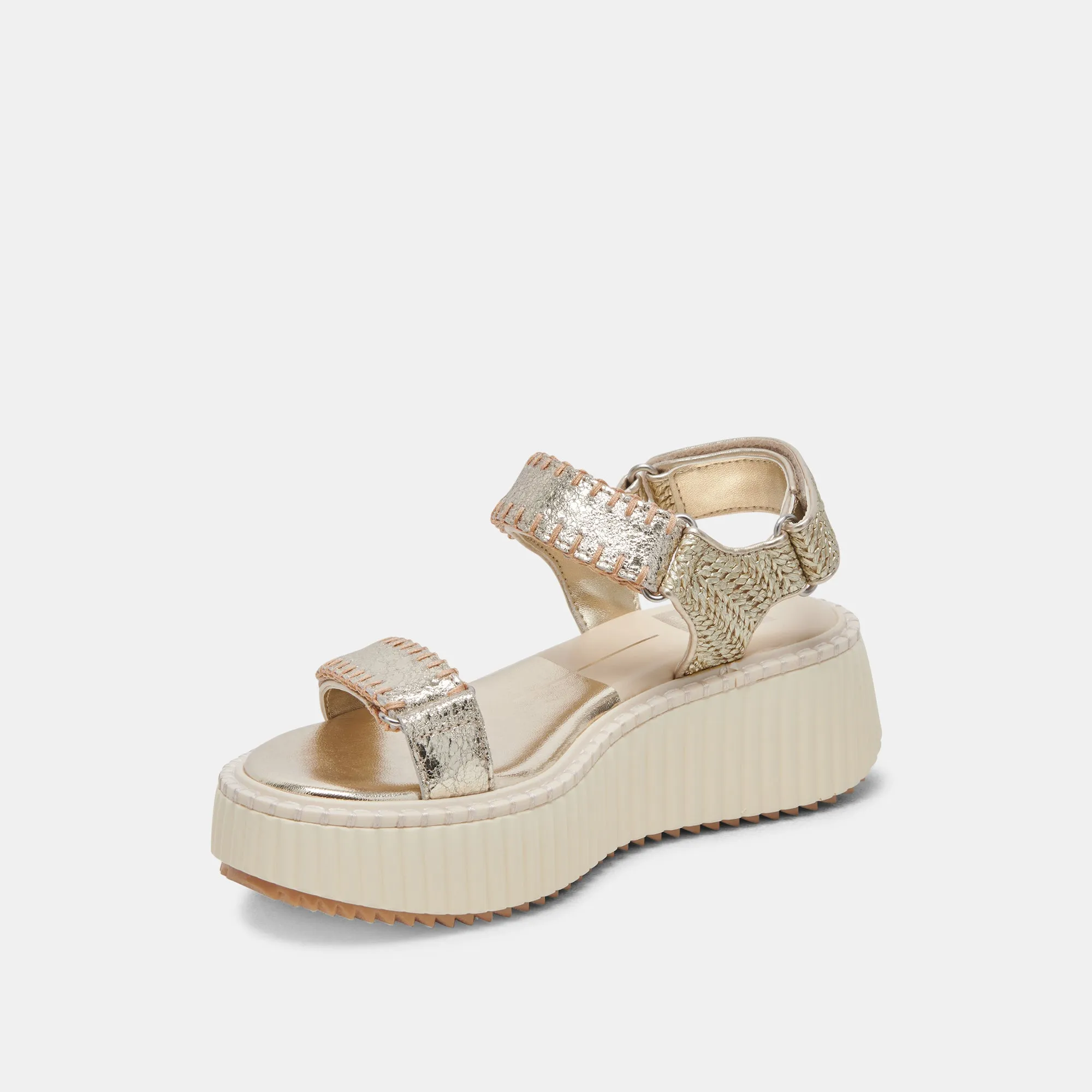 DEBRA SANDALS PLATINUM DISTRESSED LEATHER Dolce Vita