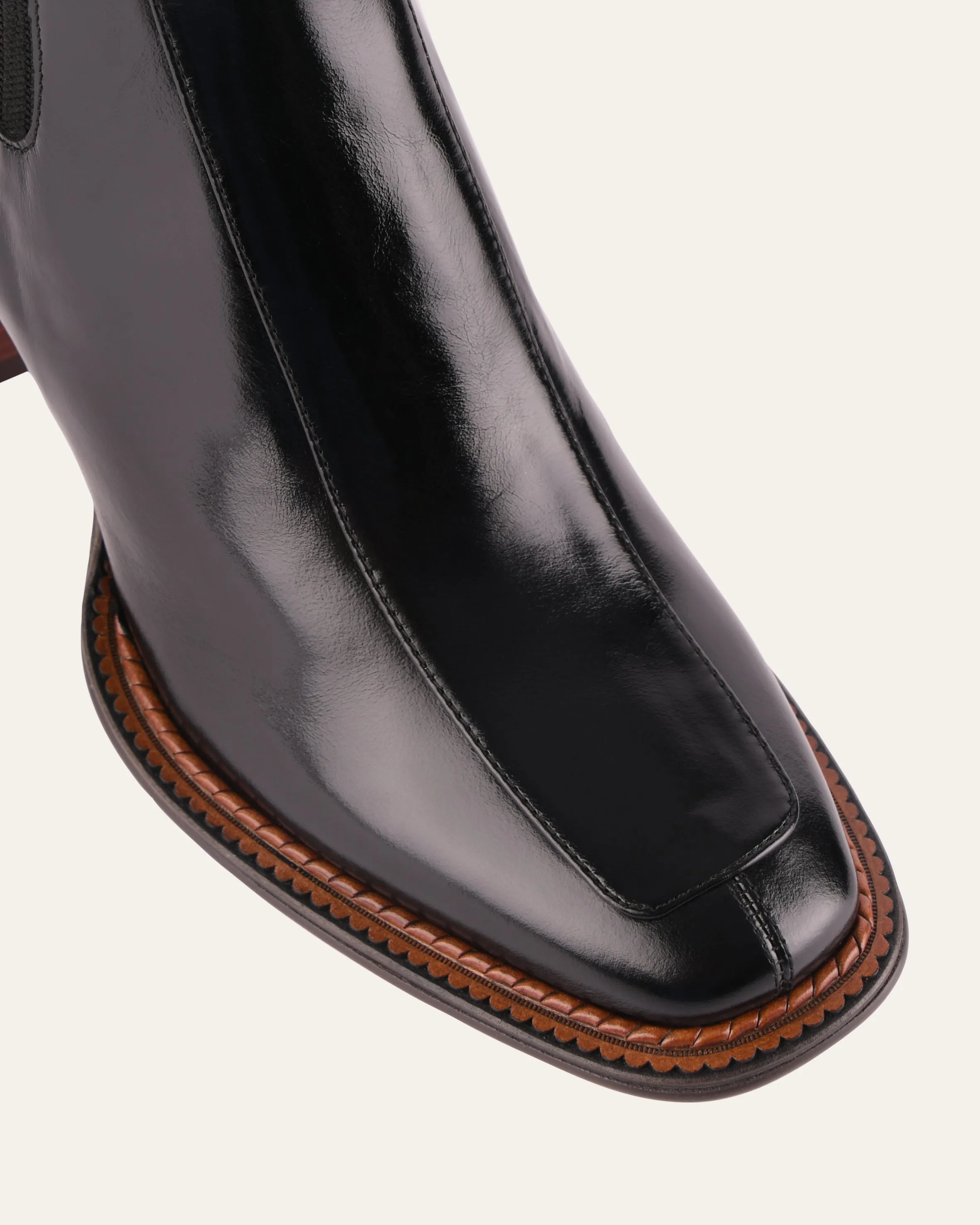 DEVINA MID ANKLE BOOTS BLACK LEATHER Jo Mercer