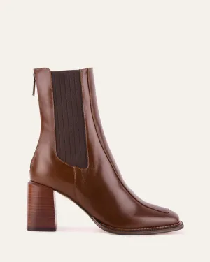 DEVINA MID ANKLE BOOTS DARK CHOC LEATHER Jo Mercer