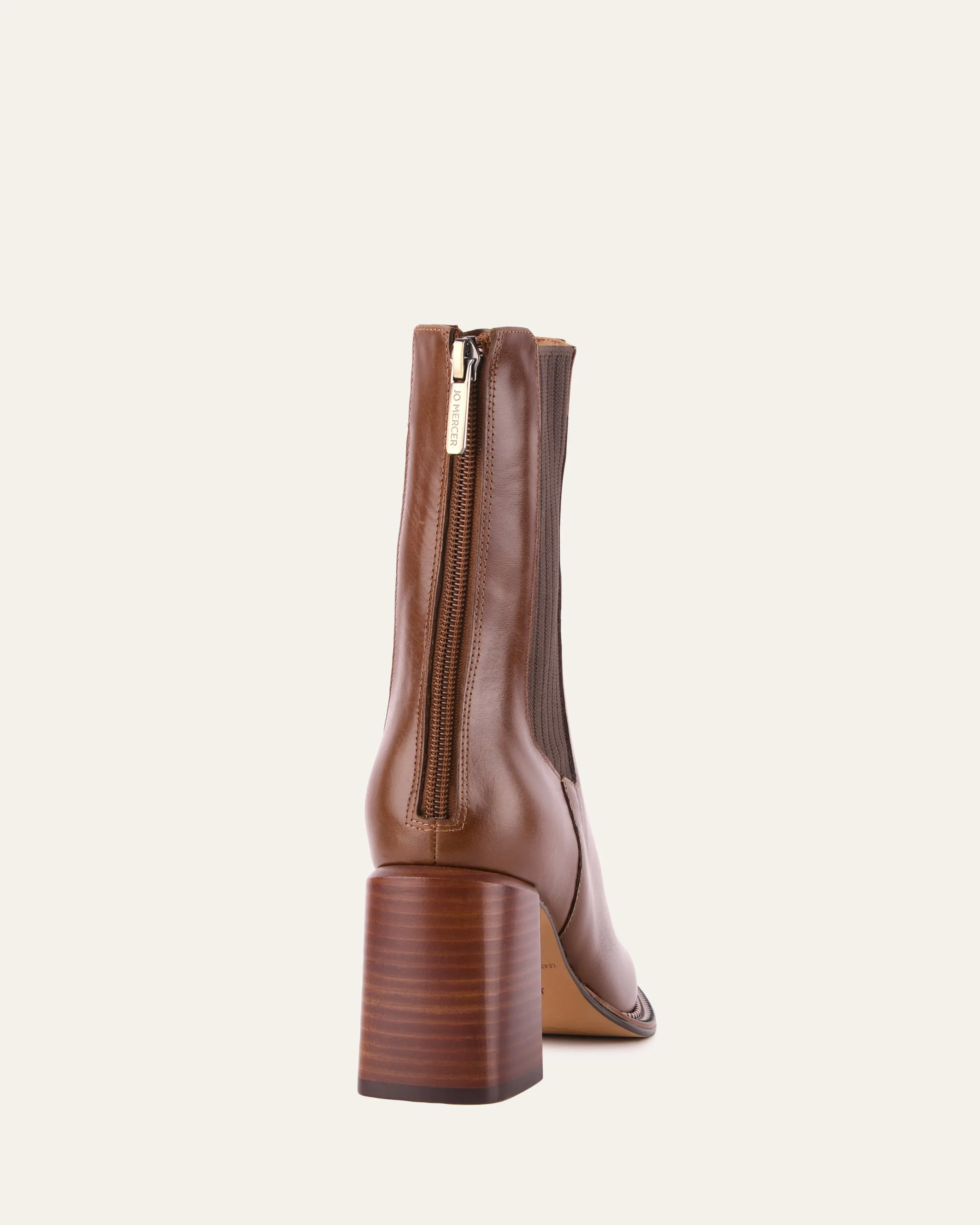 DEVINA MID ANKLE BOOTS DARK CHOC LEATHER Jo Mercer