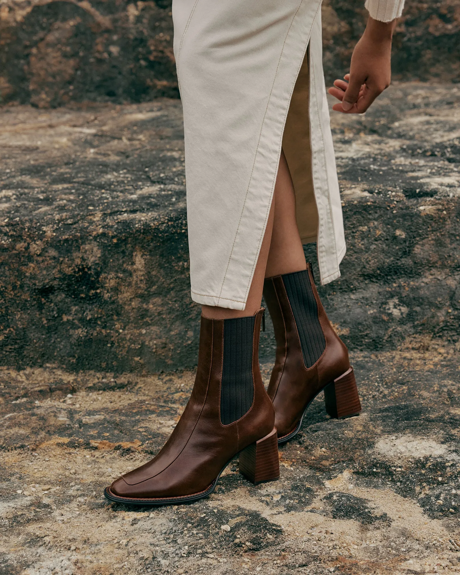 DEVINA MID ANKLE BOOTS DARK CHOC LEATHER Jo Mercer
