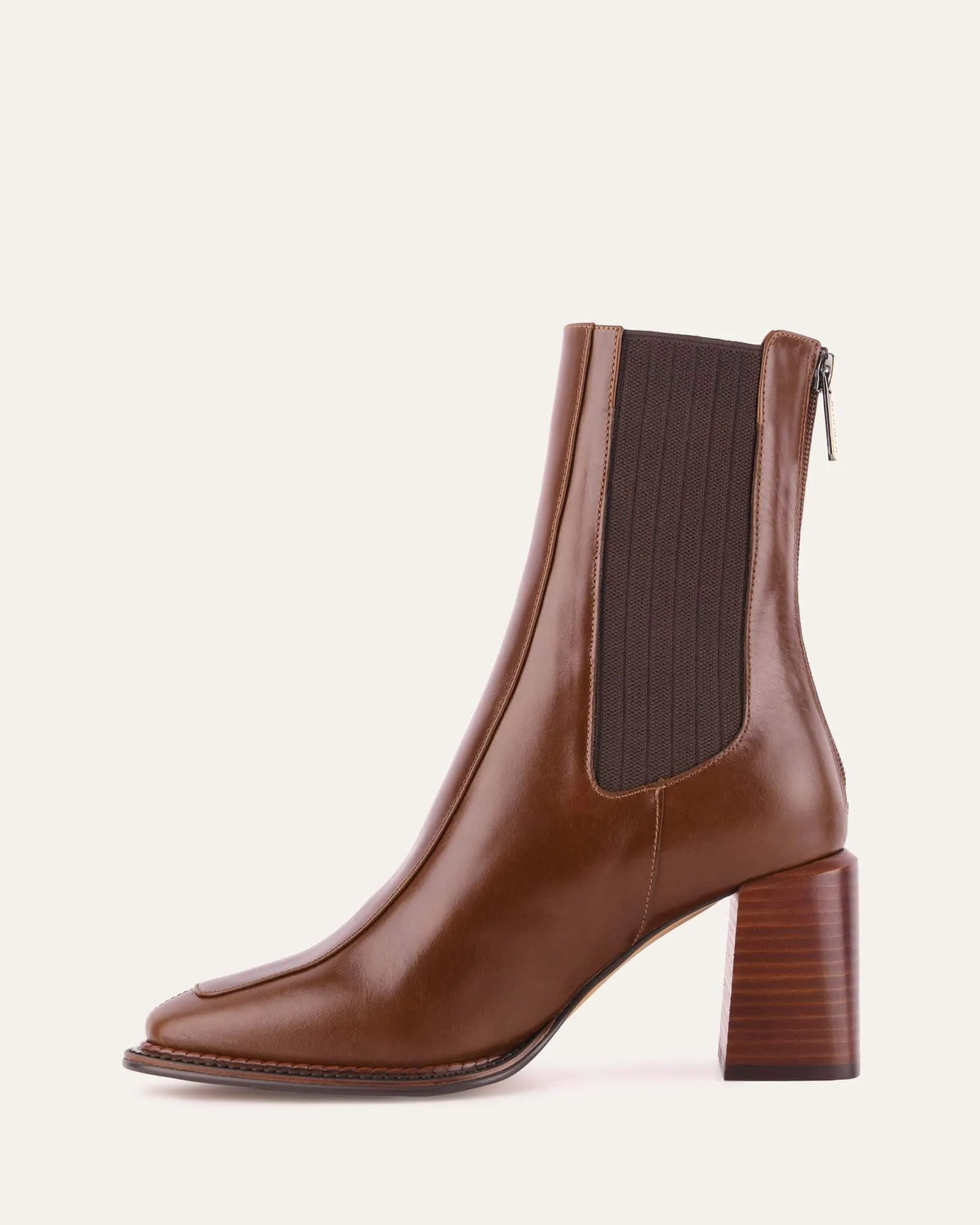 DEVINA MID ANKLE BOOTS DARK CHOC LEATHER Jo Mercer
