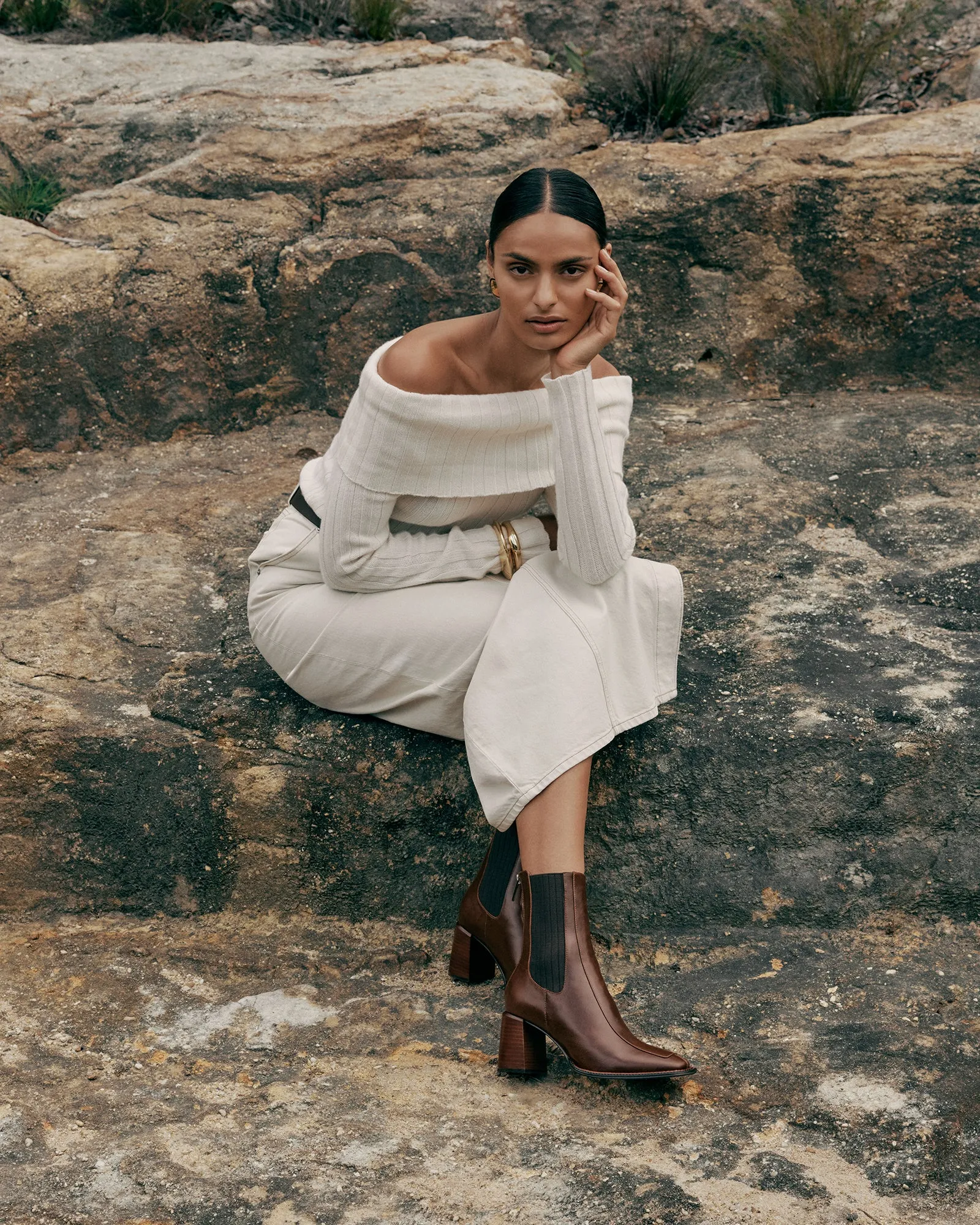 DEVINA MID ANKLE BOOTS DARK CHOC LEATHER Jo Mercer