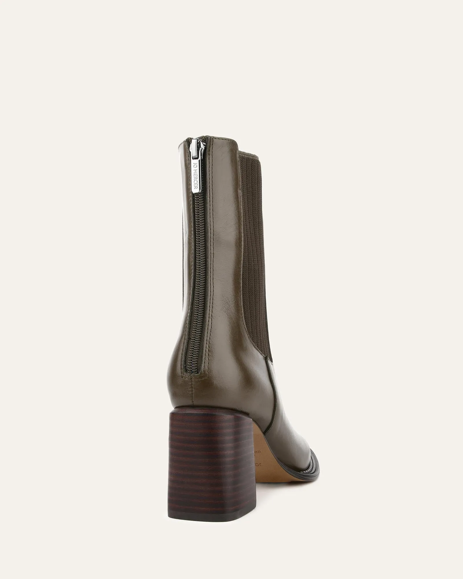 DEVINA MID ANKLE BOOTS DARK OLIVE LEATHER Jo Mercer