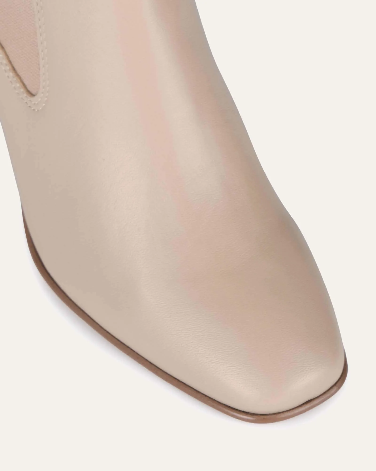 DIAMOND MID ANKLE BOOTS BEIGE LEATHER Jo Mercer