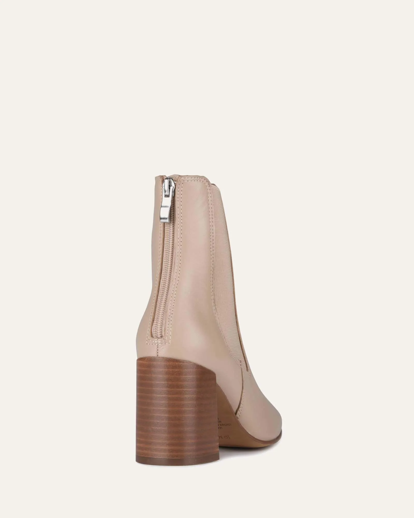 DIAMOND MID ANKLE BOOTS BEIGE LEATHER Jo Mercer
