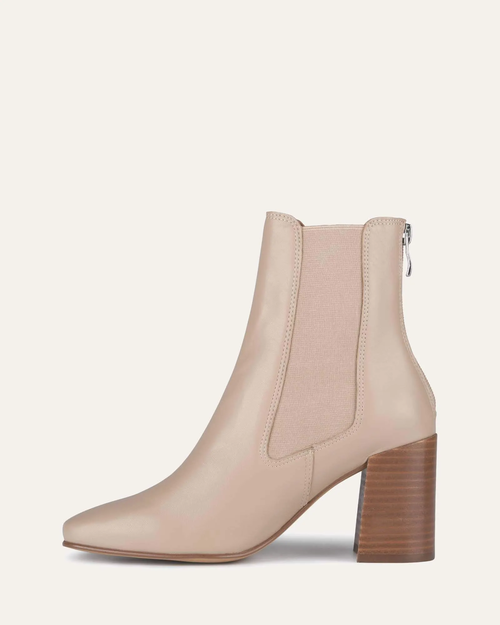 DIAMOND MID ANKLE BOOTS BEIGE LEATHER Jo Mercer