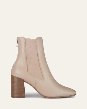 DIAMOND MID ANKLE BOOTS BEIGE LEATHER Jo Mercer
