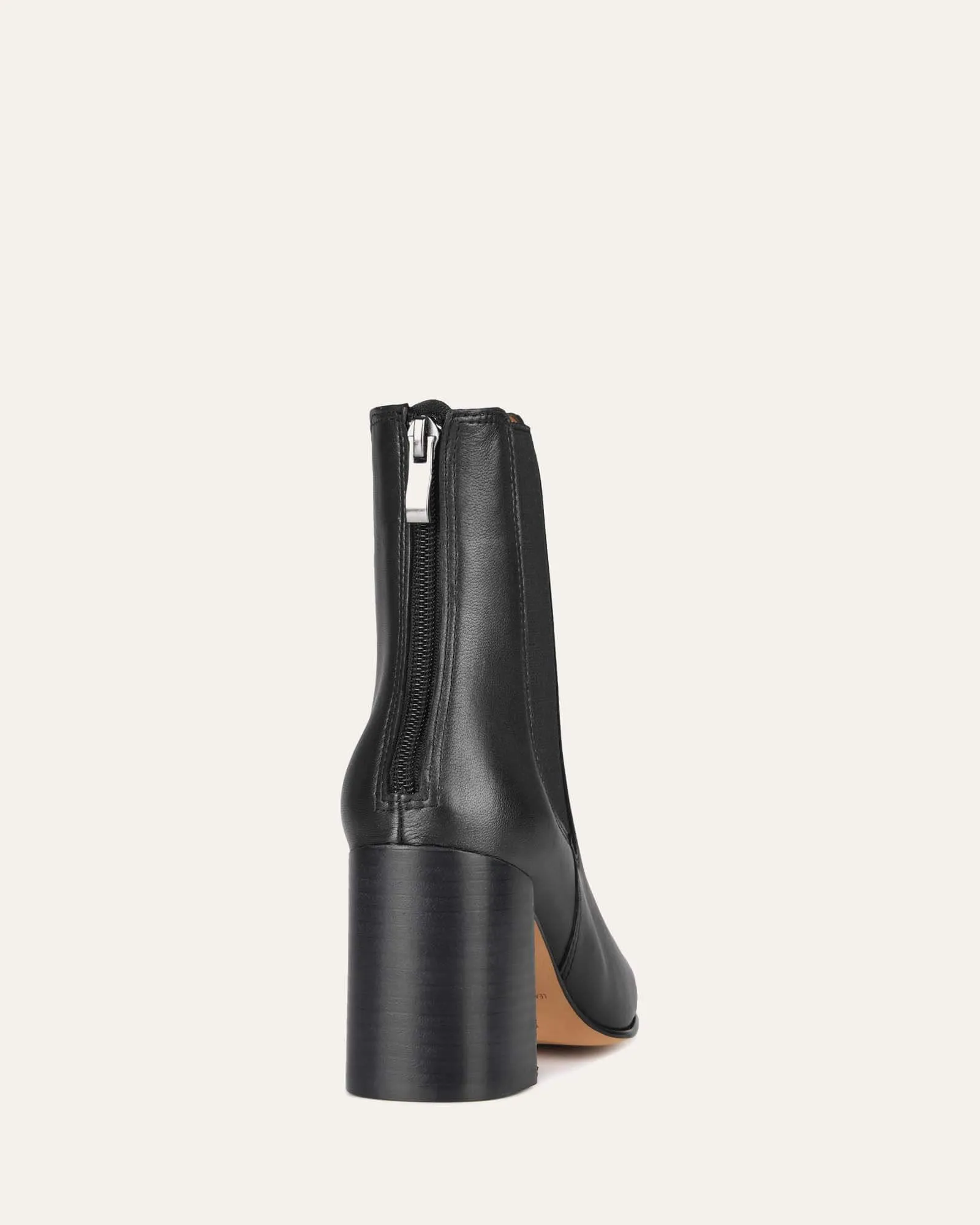 DIAMOND MID ANKLE BOOTS BLACK LEATHER Jo Mercer