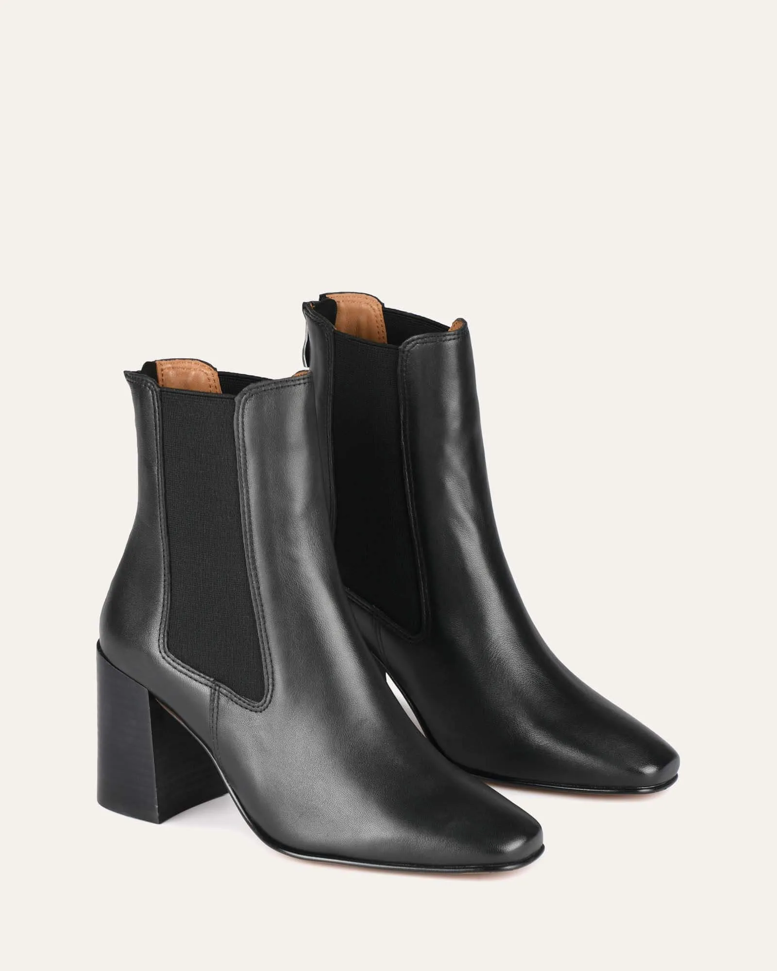 DIAMOND MID ANKLE BOOTS BLACK LEATHER Jo Mercer