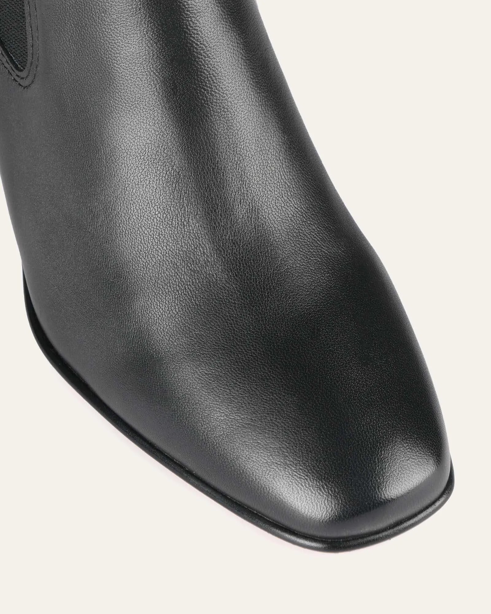 DIAMOND MID ANKLE BOOTS BLACK LEATHER Jo Mercer