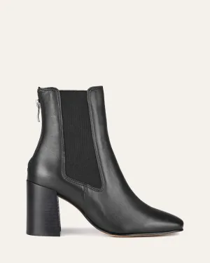 DIAMOND MID ANKLE BOOTS BLACK LEATHER Jo Mercer