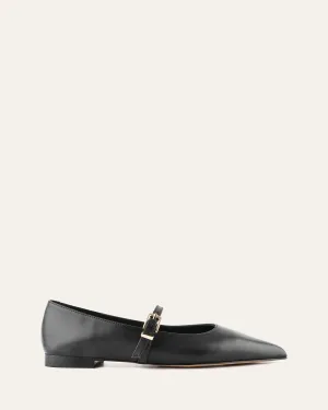 DILARIA DRESS FLATS BLACK LEATHER Jo Mercer